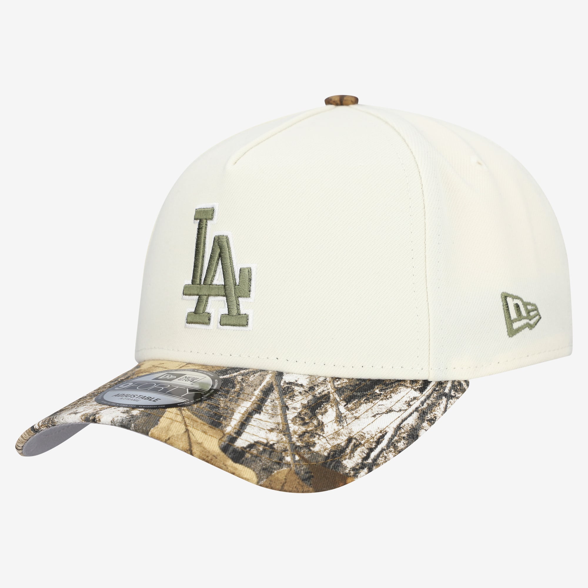 Men's New Era Cream/Realtree Camo Los Angeles Dodgers 9FORTY A-Frame Adjustable Hat