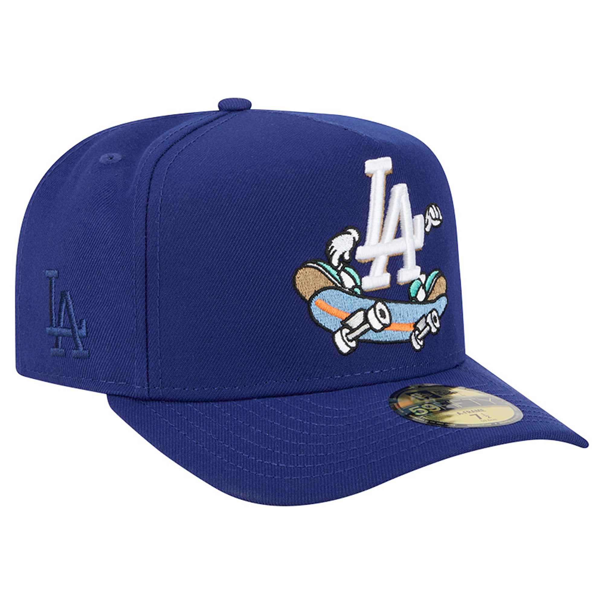 Casquette ajustée New Era 59FIFTY bleu foncé pour homme, motif dessin animé des Dodgers de Los Angeles