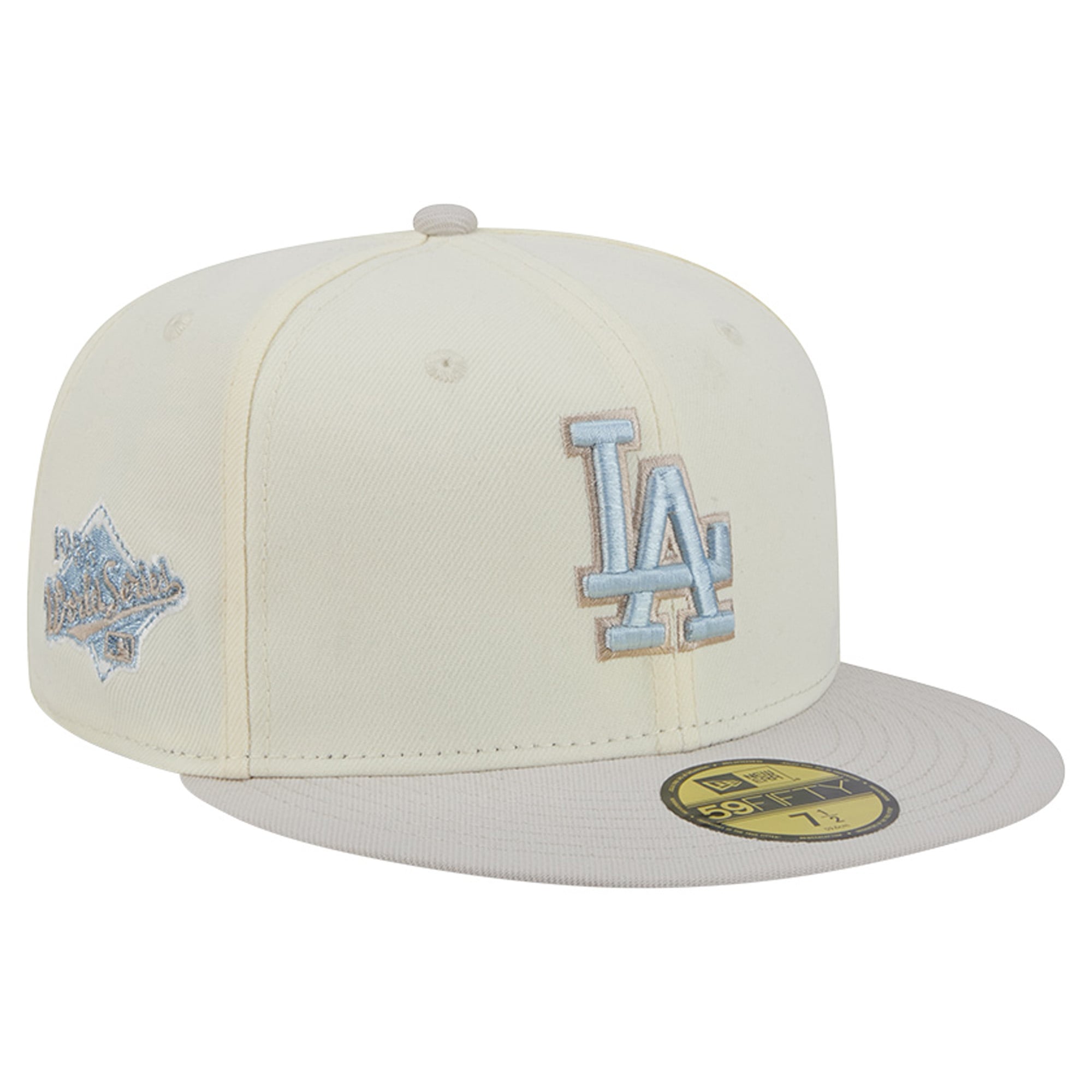 Men's New Era Natural Los Angeles Dodgers Crisp Equinox World Series 59FIFTY Fitted Hat