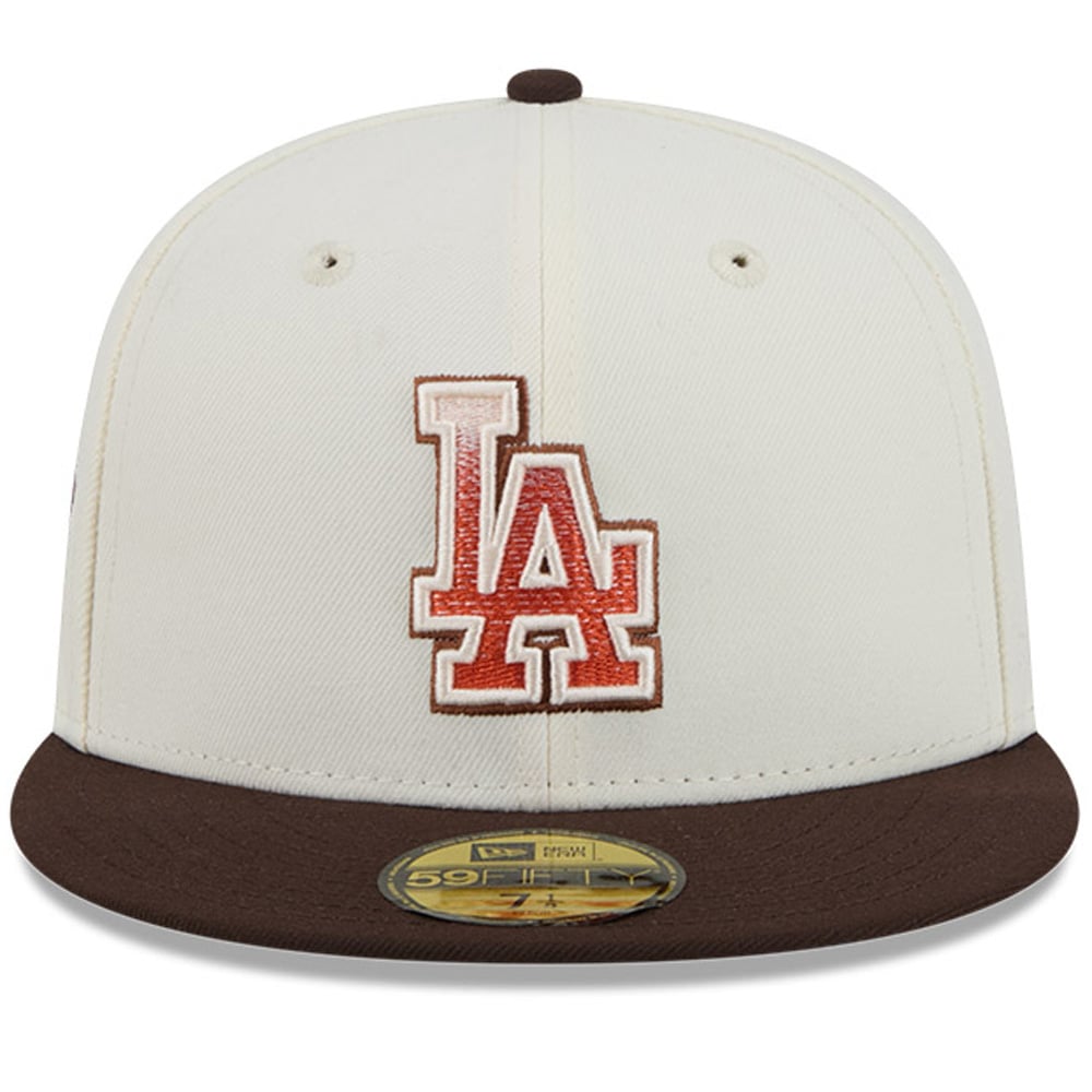 Men's New Era Natural/Brown Los Angeles Dodgers Pumpkin Spice 59FIFTY Fitted Hat
