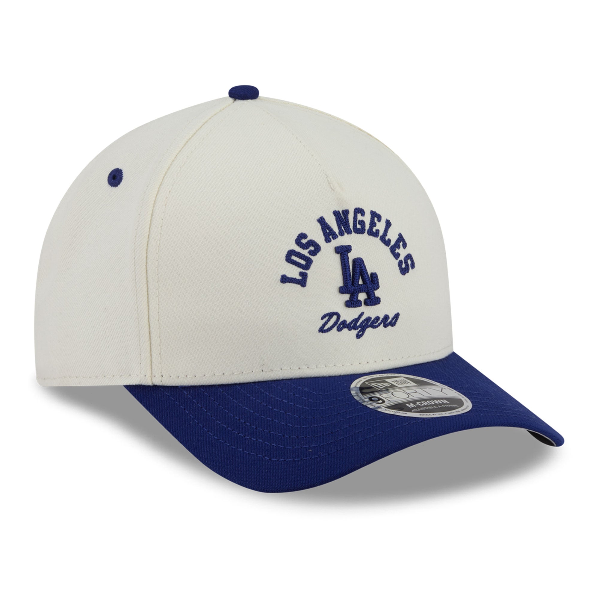 Men's New Era Natural/Royal Los Angeles Dodgers Arch 9FORTY A-Frame M-Crown Adjustable Hat