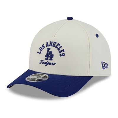 Los Angeles Dodgers New Era Arch 9FORTY A-Frame M-Crown Adjustable Hat - Natural/Royal