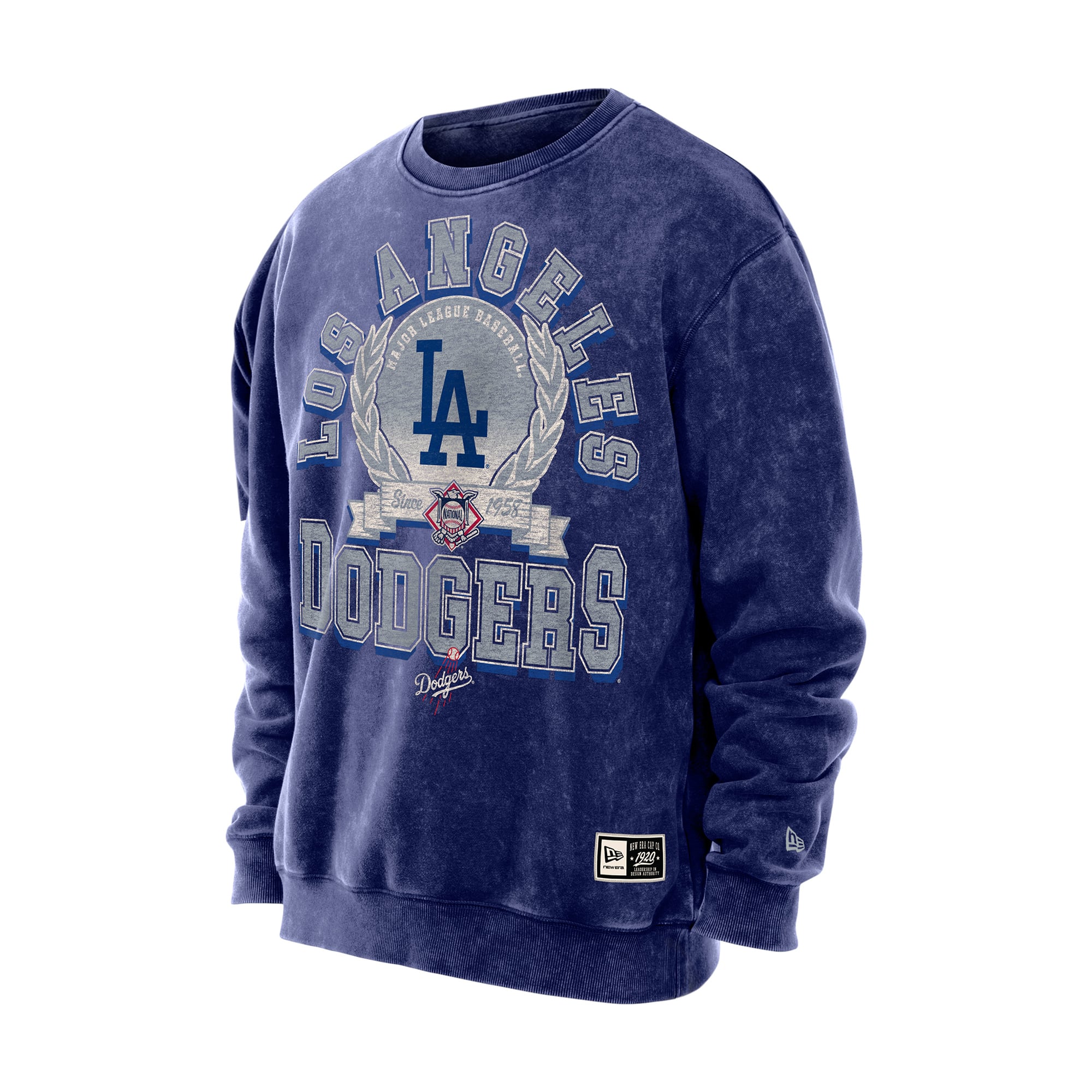Sweat-shirt à col rond New Era bleu marine Los Angeles Dodgers pour homme