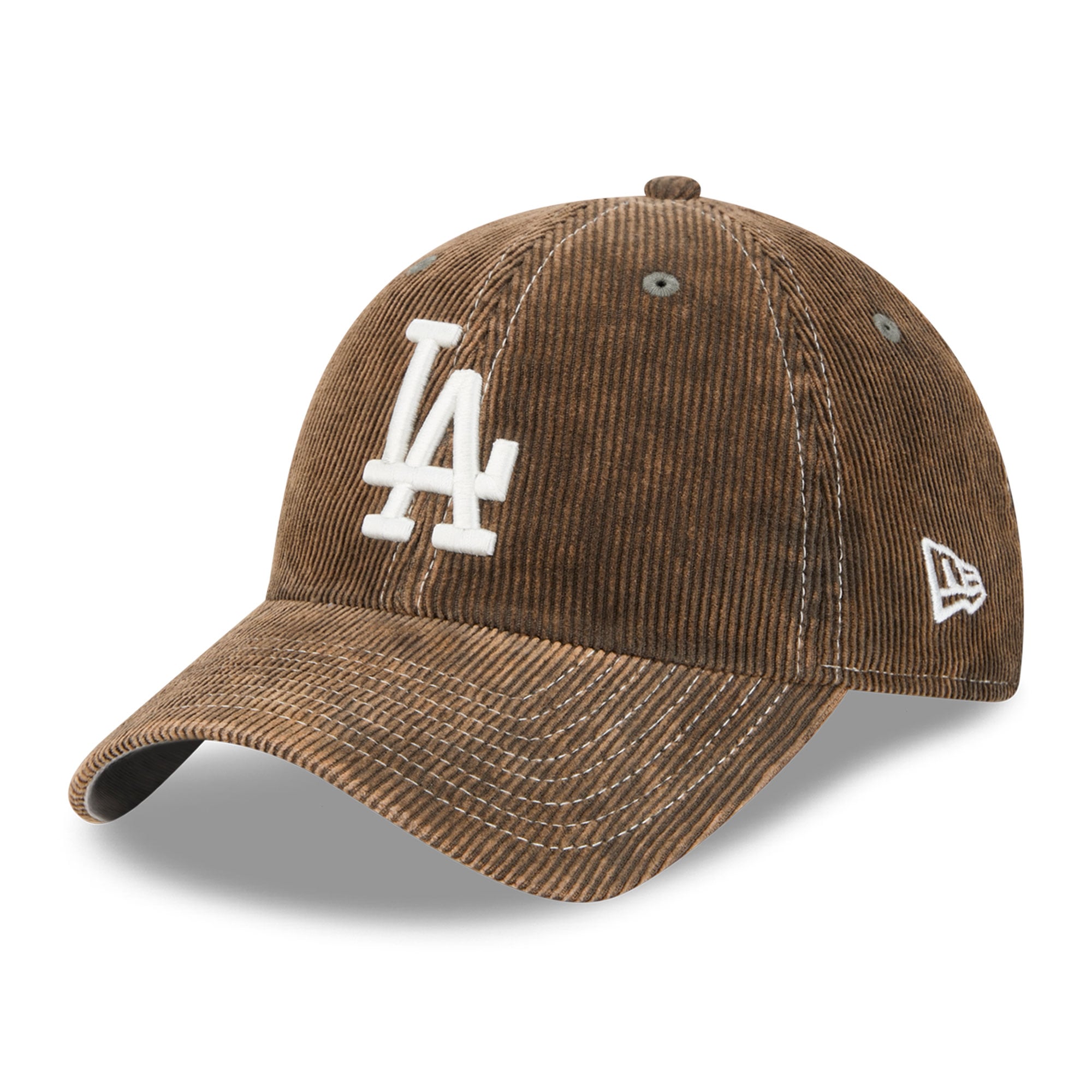 Casquette New Era Olive Los Angeles Dodgers en velours côtelé, style classique et ajustable pour homme