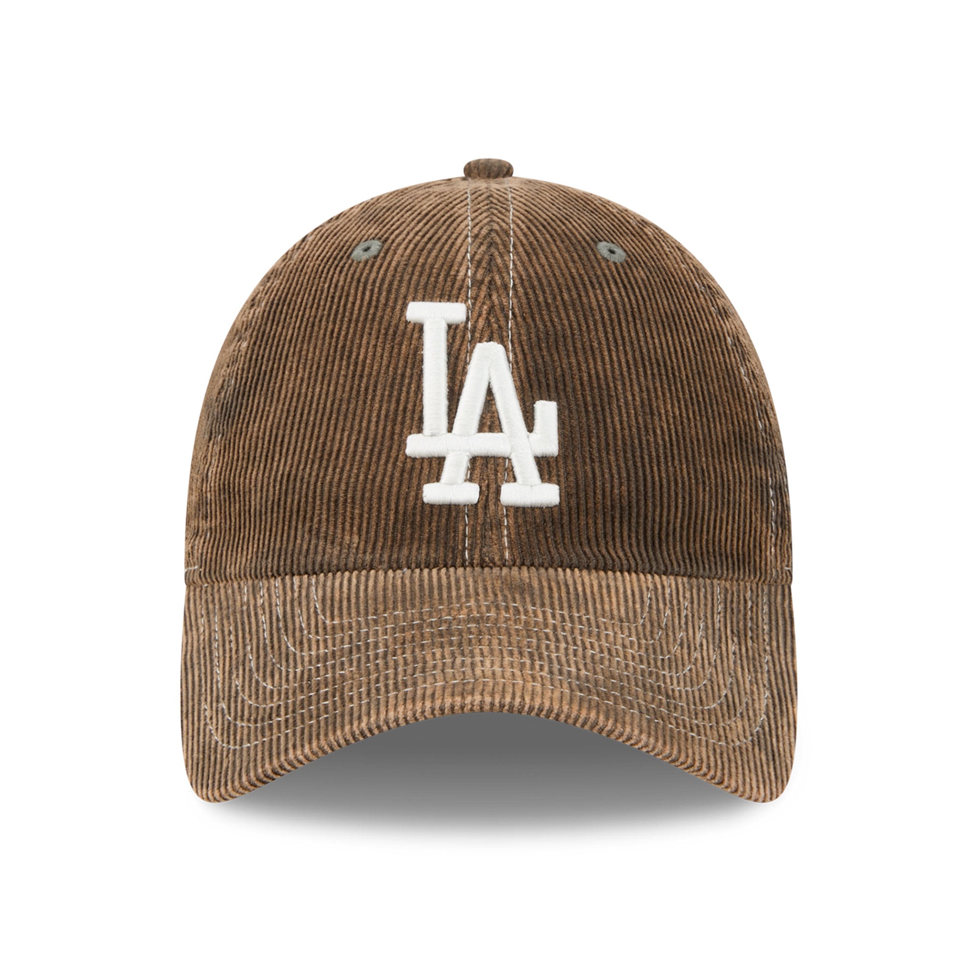 Casquette New Era Olive Los Angeles Dodgers en velours côtelé, style classique et ajustable pour homme