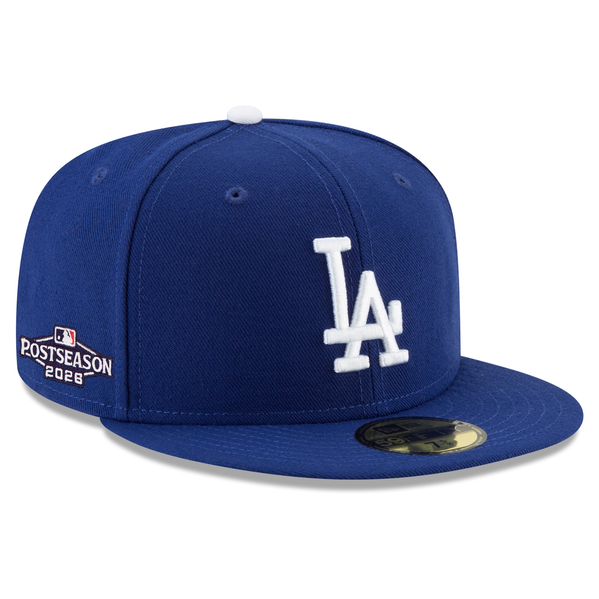 Casquette ajustée New Era Royal Los Angeles Dodgers 2026 MLB Postseason Side Patch 59FIFTY pour homme