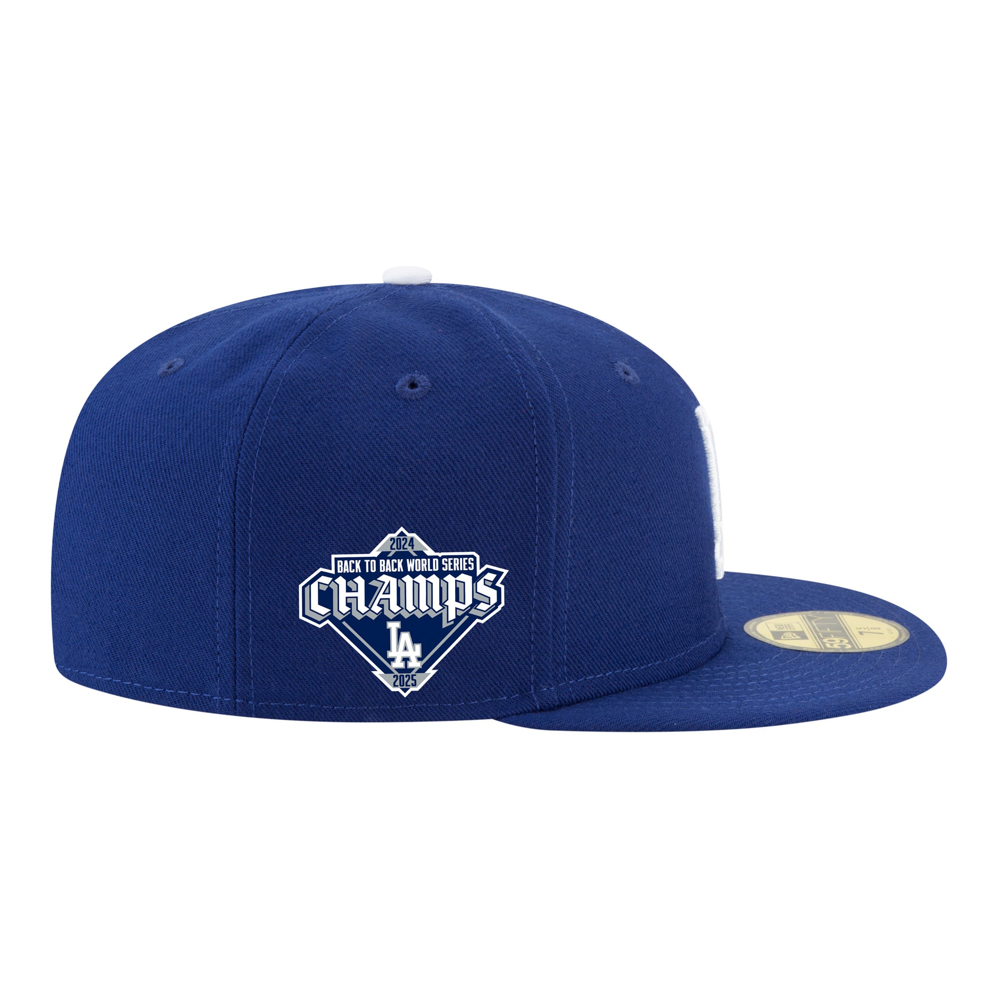 Men's New Era Royal Los Angeles Dodgers Back-to-Back Champions Diamond Side Patch 59FIFTY Fitted Hat