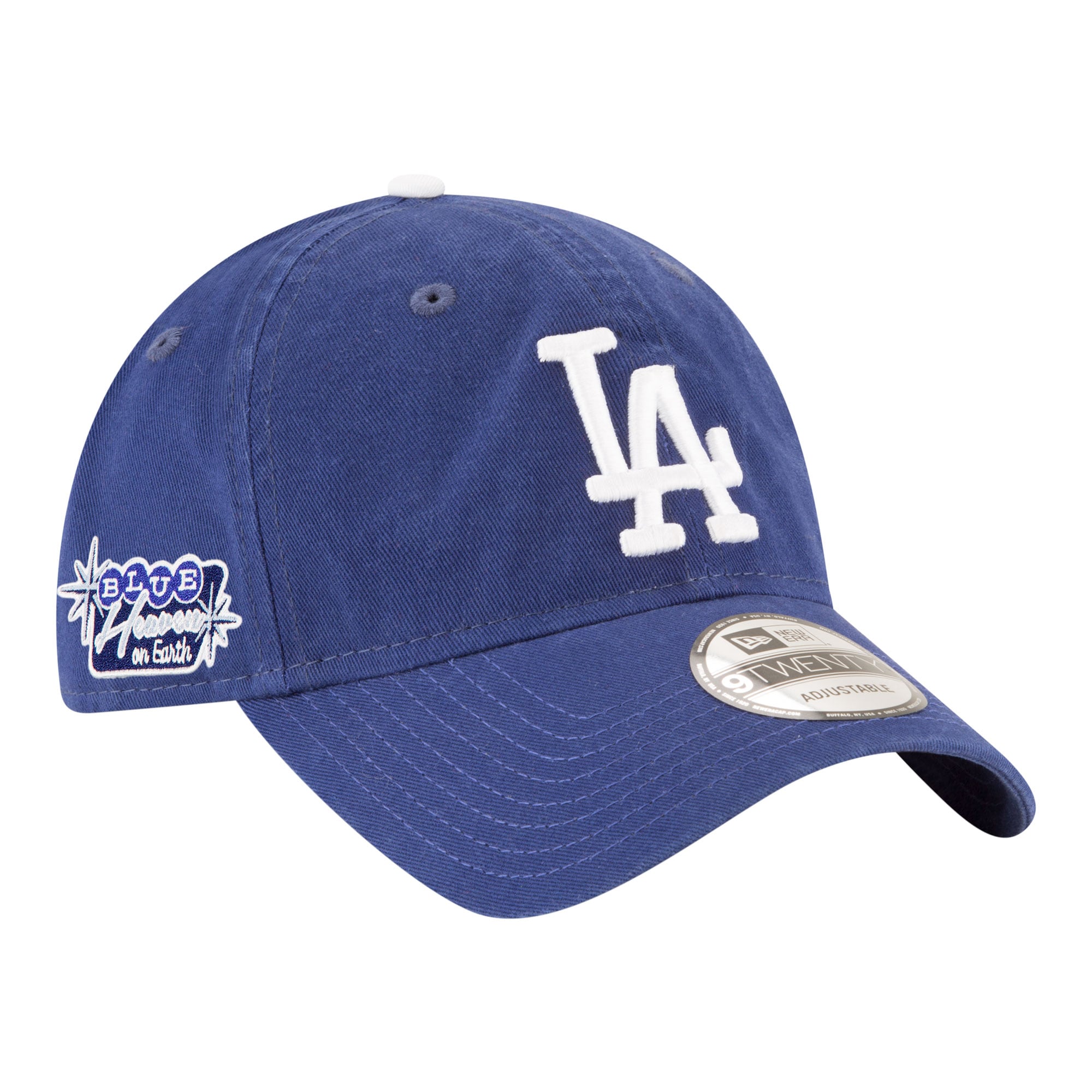 Casquette New Era blanche pour homme Los Angeles Dodgers, modèle « Heaven On Earth », style classique décontracté et ajustable.