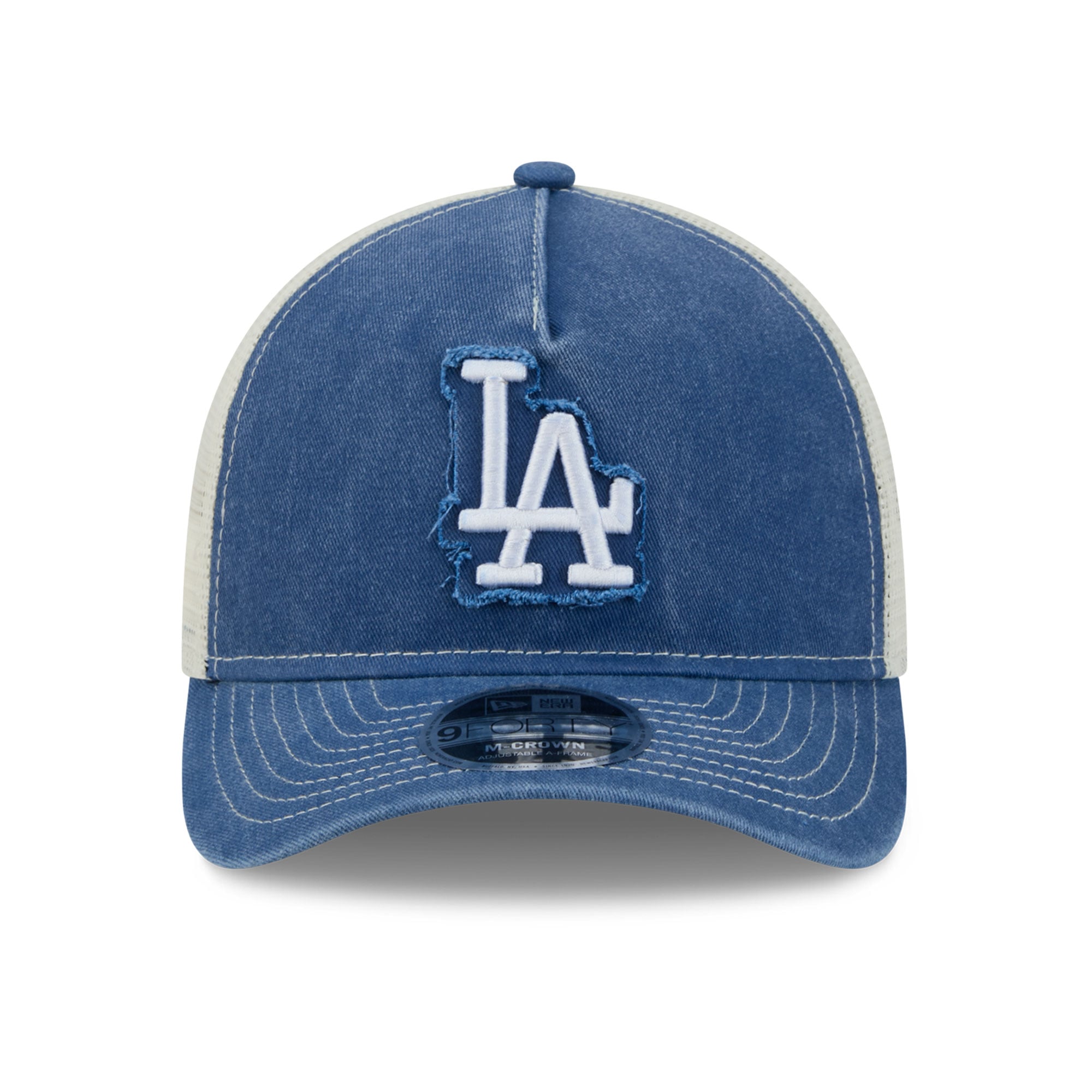 Casquette trucker ajustable New Era Royal Los Angeles Dodgers Fan 9FORTY A-Frame pour homme