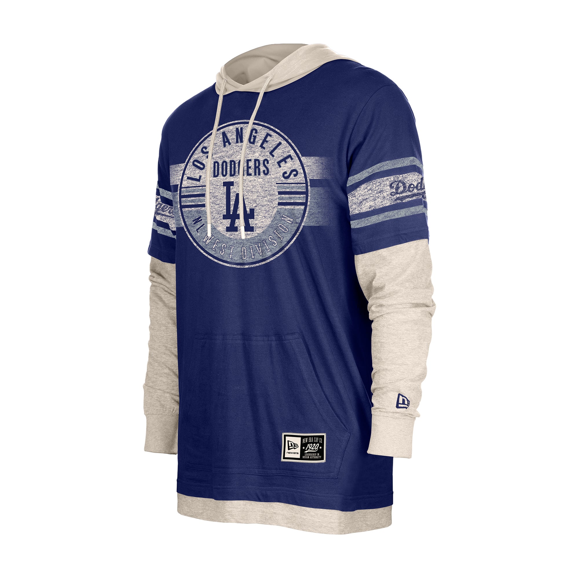 Sweat à capuche rétro New Era bleu roi/crème Los Angeles Dodgers pour homme