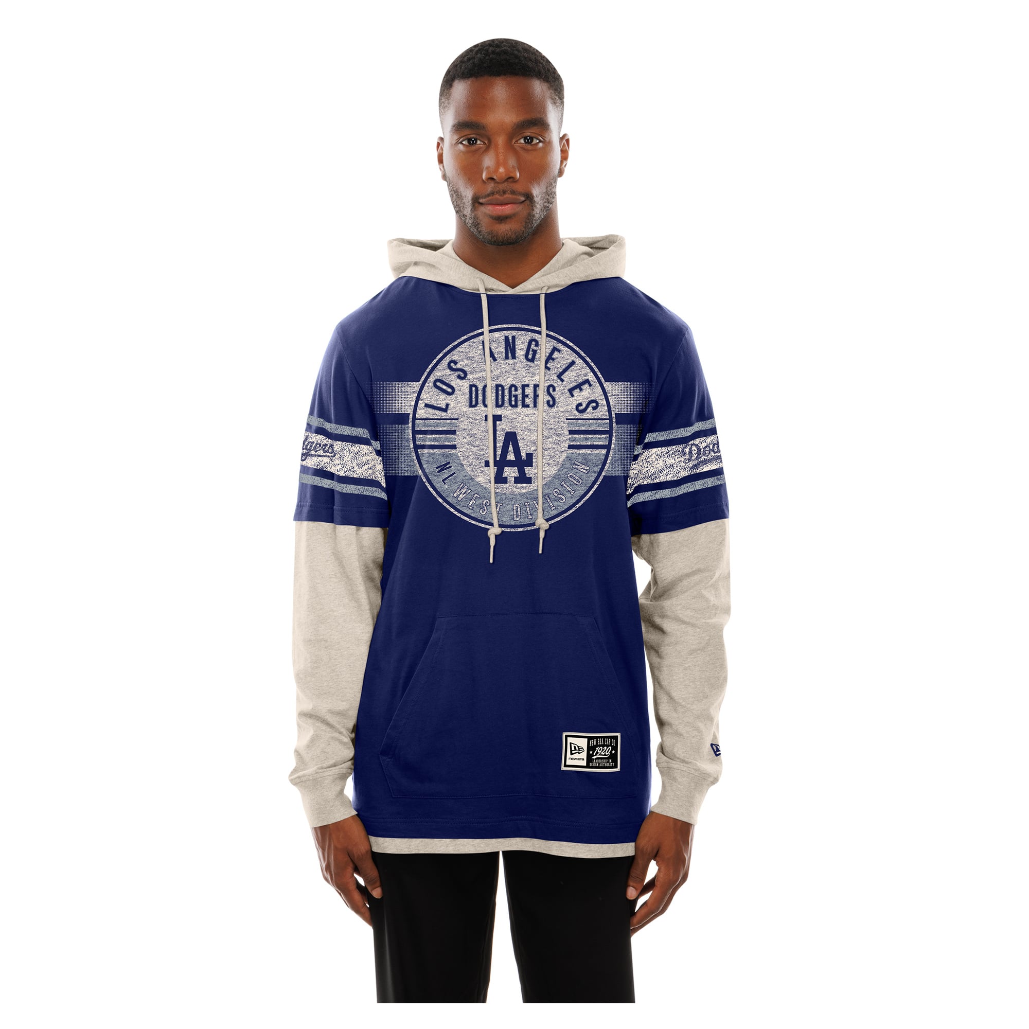 Sweat à capuche rétro New Era bleu roi/crème Los Angeles Dodgers pour homme