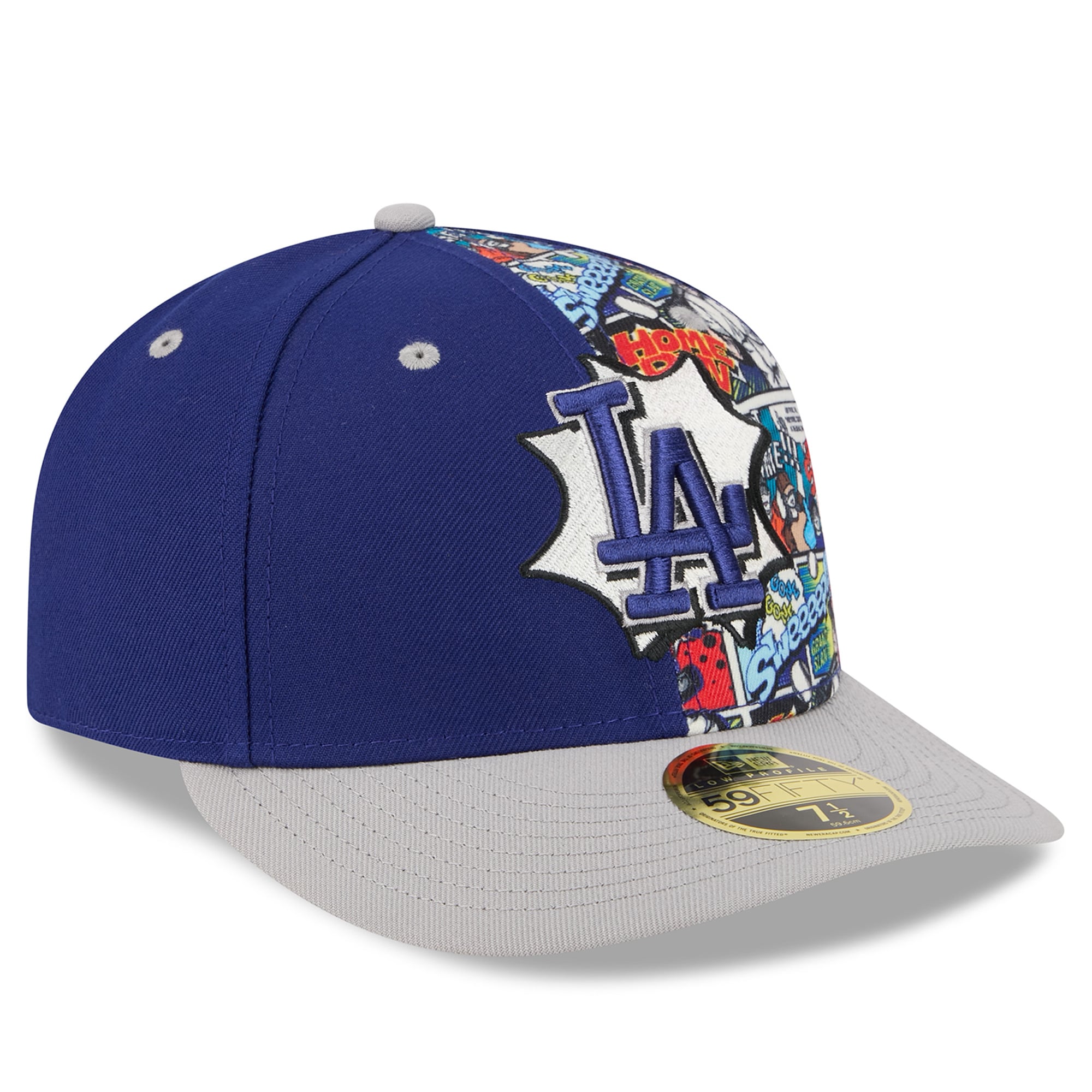 Casquette ajustée 59FIFTY basse édition Diamond Hero des Los Angeles Dodgers de New Era pour homme, bleu royal/gris, 2025 MLB