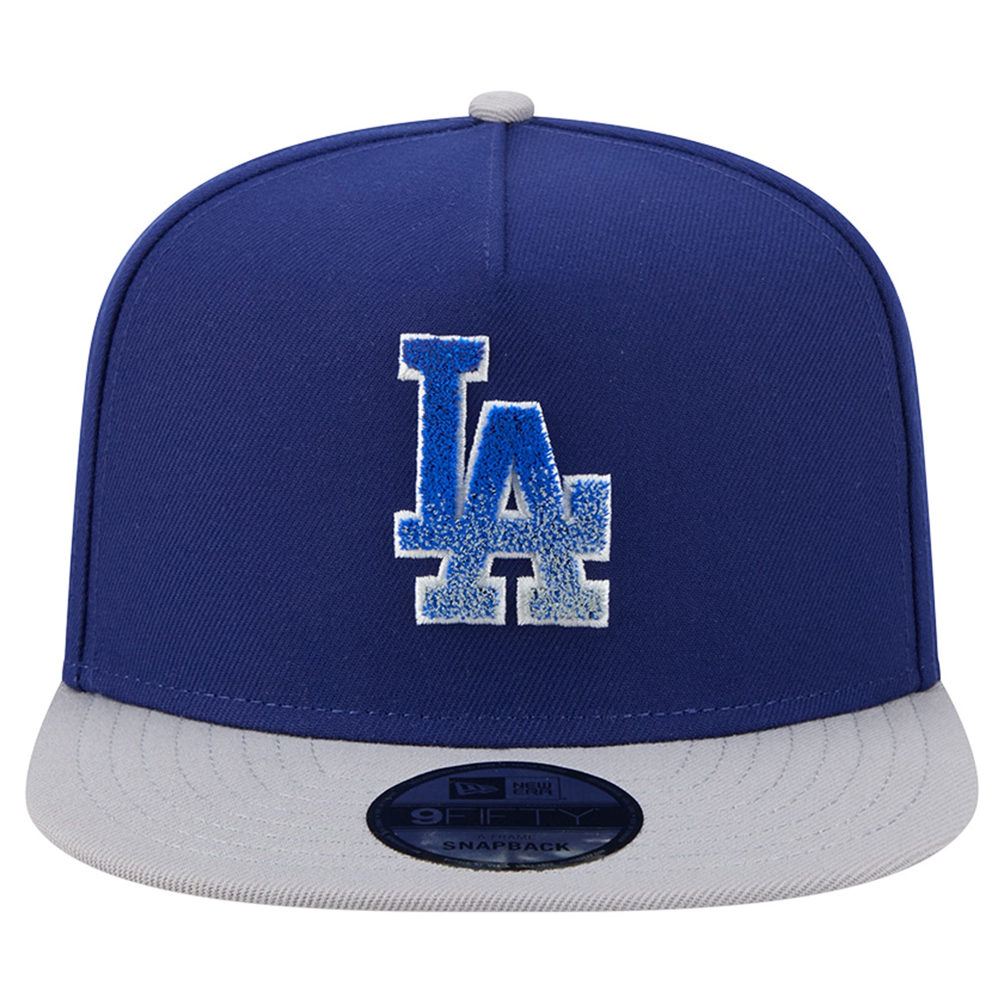 Casquette snapback New Era 9FIFTY pour homme, coloris bleu roi/gris, Los Angeles Dodgers, en chenille dégradée.