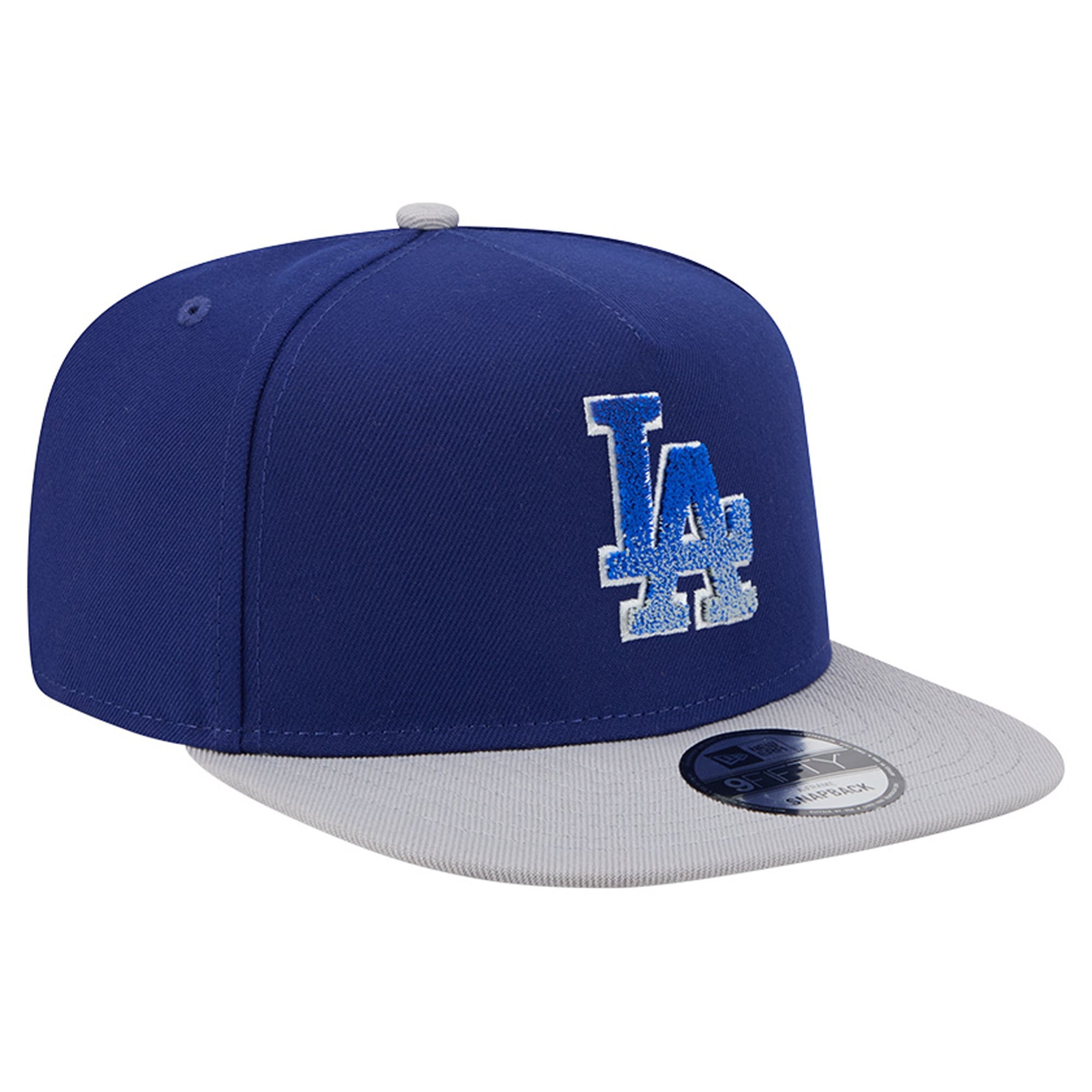 Casquette snapback New Era 9FIFTY pour homme, coloris bleu roi/gris, Los Angeles Dodgers, en chenille dégradée.