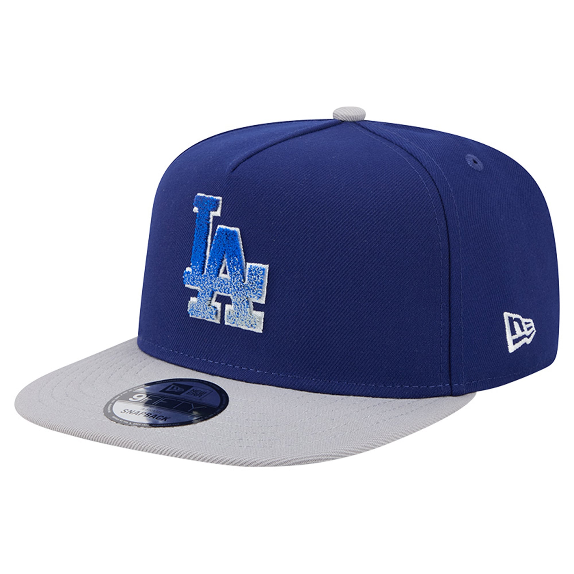 Casquette snapback New Era 9FIFTY pour homme, coloris bleu roi/gris, Los Angeles Dodgers, en chenille dégradée.