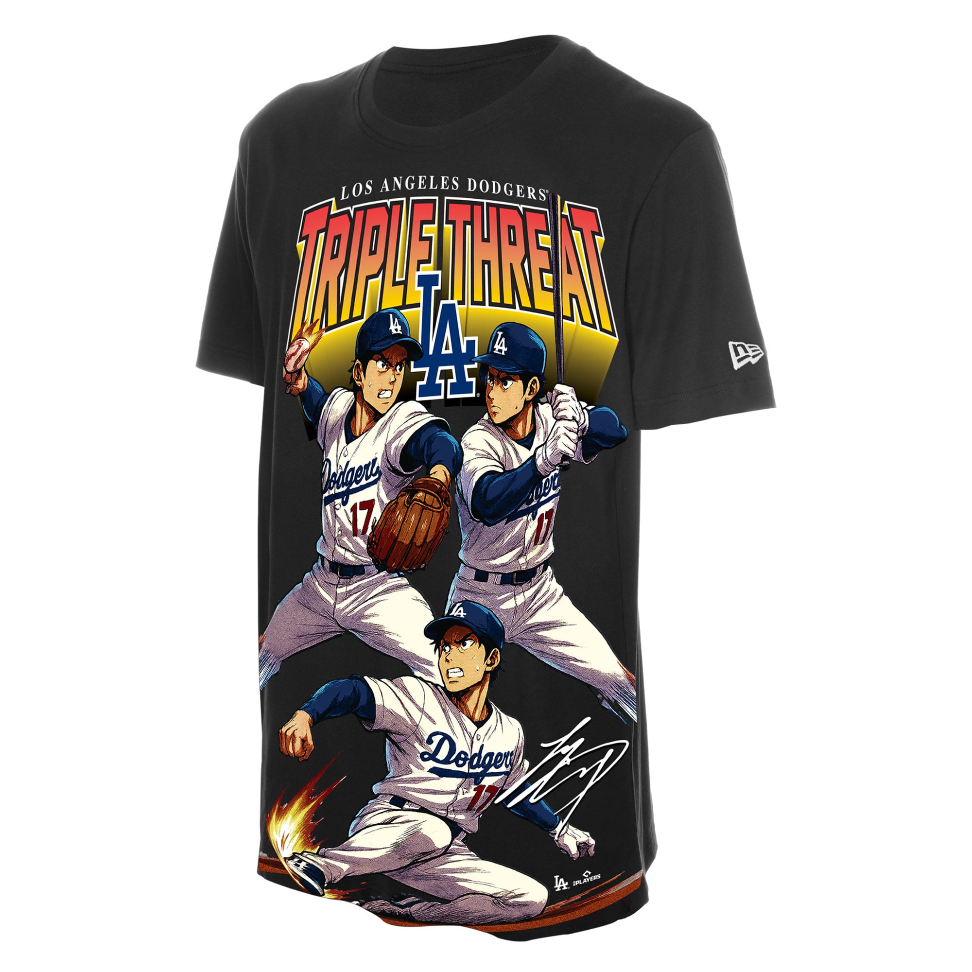 T-shirt graphique oversize New Era Shohei Ohtani noir Los Angeles Dodgers pour homme