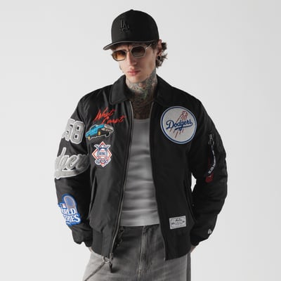 Los Angeles Dodgers New Era x Alpha Industries MA-1 Full-Zip Bomber Jacket - Black