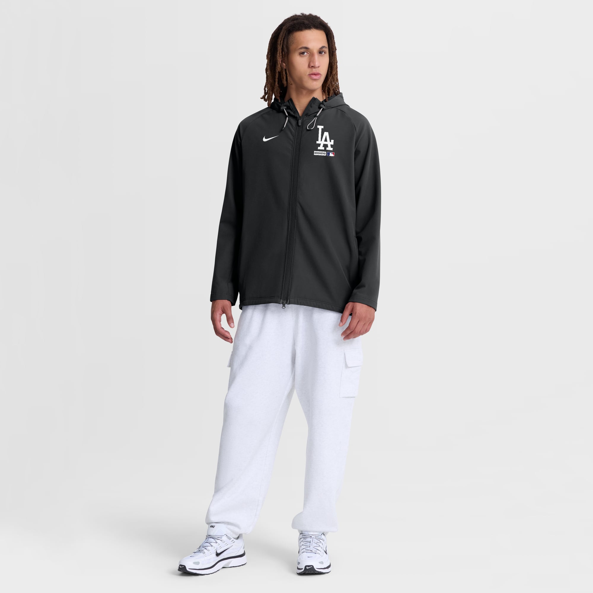 Veste à capuche zippée intégrale Nike Authentic Collection Los Angeles Dodgers noire pour homme