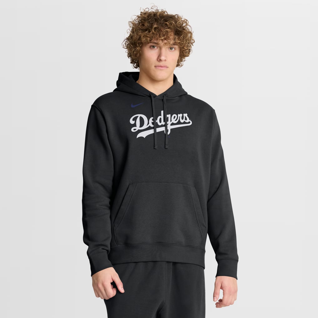 メンズ Nike ブラック ロサンゼルス・ドジャース Club パーカー