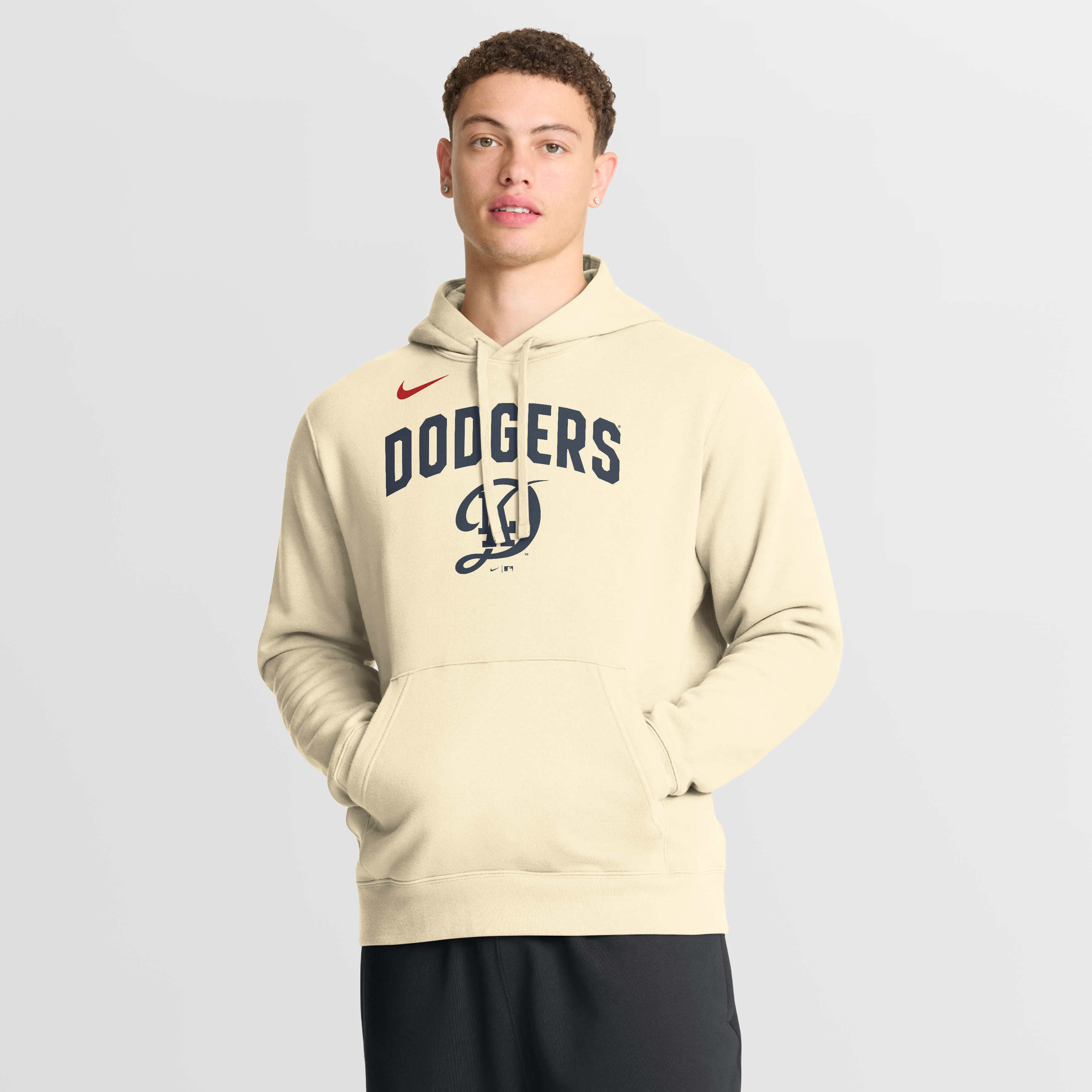 Men's Nike  Cream Los Angeles Dodgers City Connect Club Fleece Pullover Hoodie