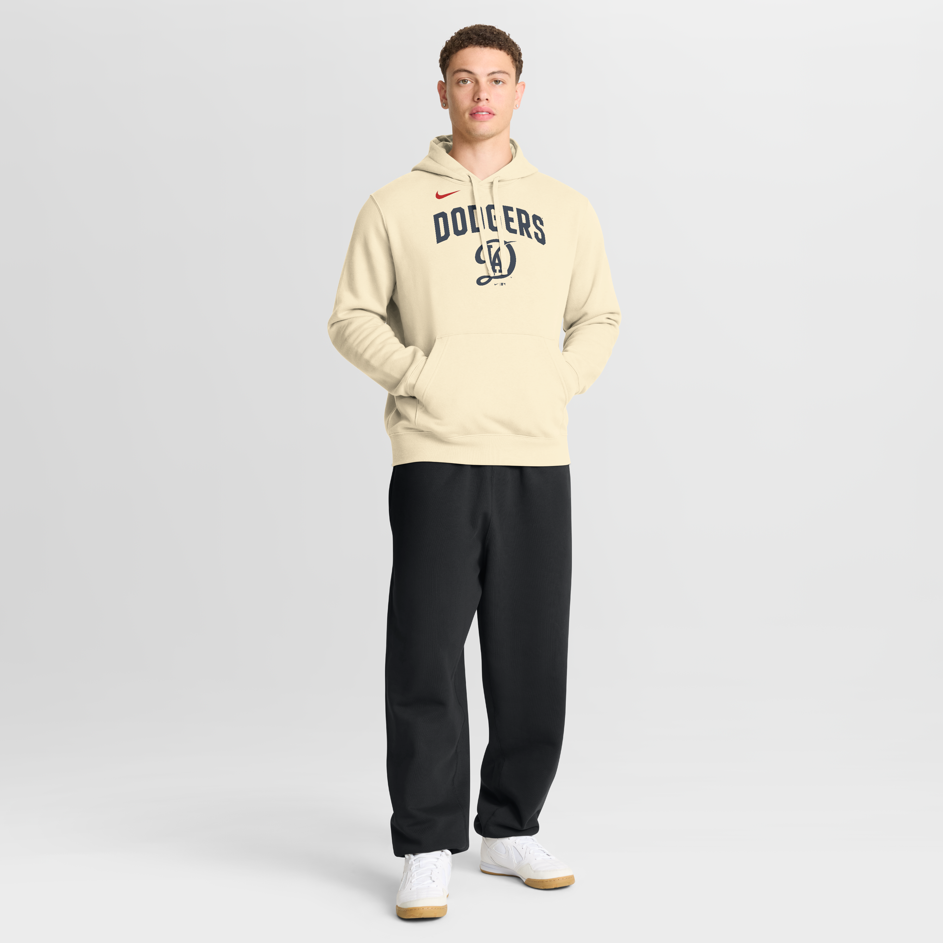 Men's Nike  Cream Los Angeles Dodgers City Connect Club Fleece Pullover Hoodie