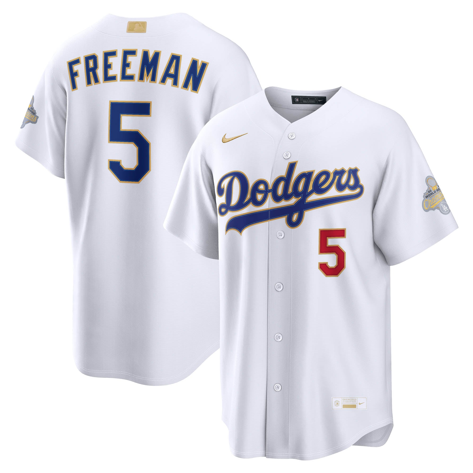 Maillot de stade Nike Freddie Freeman blanc Los Angeles Dodgers Collection Or 2026 pour homme