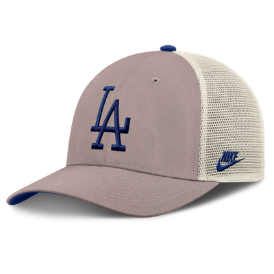 Los Angeles Dodgers Nike Rise Adjustable Trucker Hat - Khaki