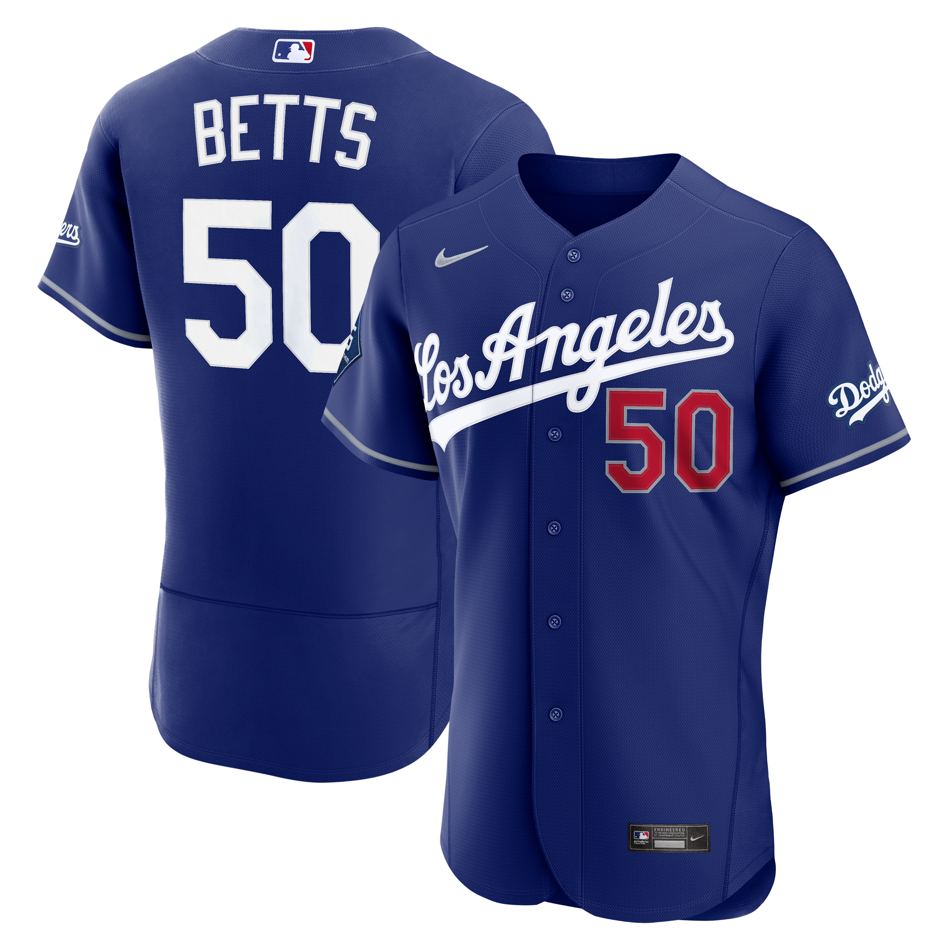 Men's Nike Mookie Betts Royal Los Angeles Dodgers Alternate Authentic Sponsor Patch Jersey