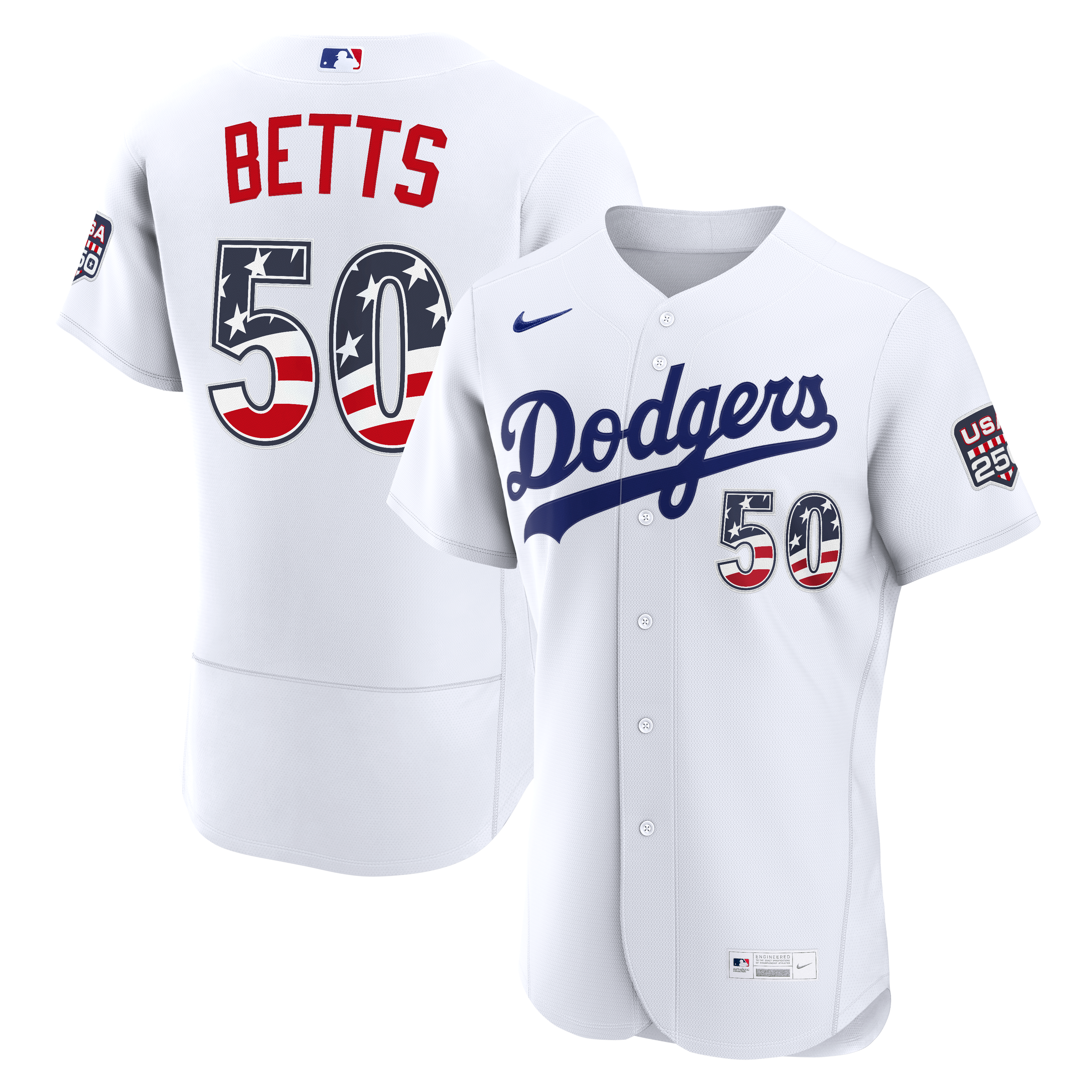 Mookie Betts Los Angeles Dodgers Nike USA 250 Fourth of July Home 