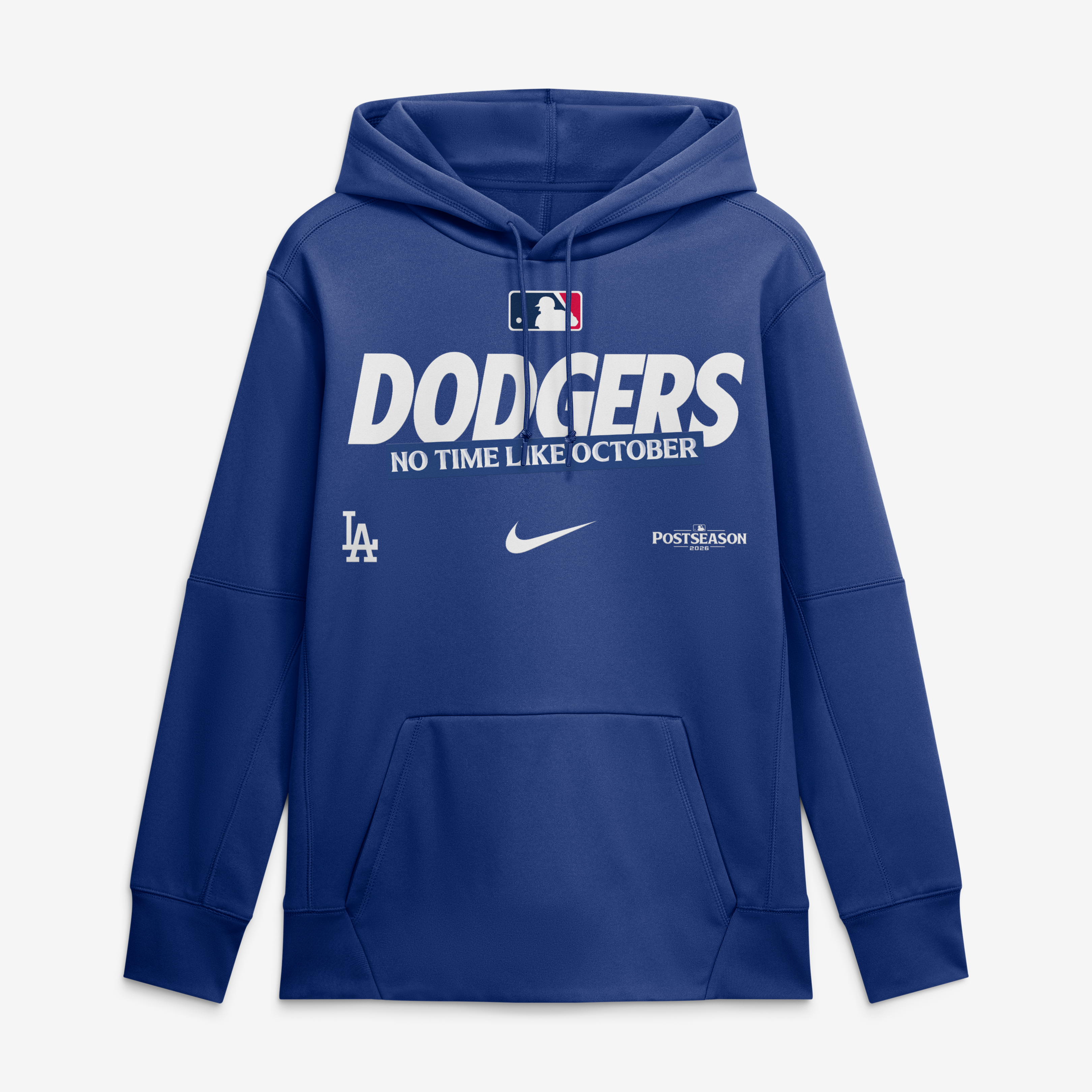 Men's Nike Royal Los Angeles Dodgers 2026 MLB Postseason Authentic Collection Therma Fleece Hoodie