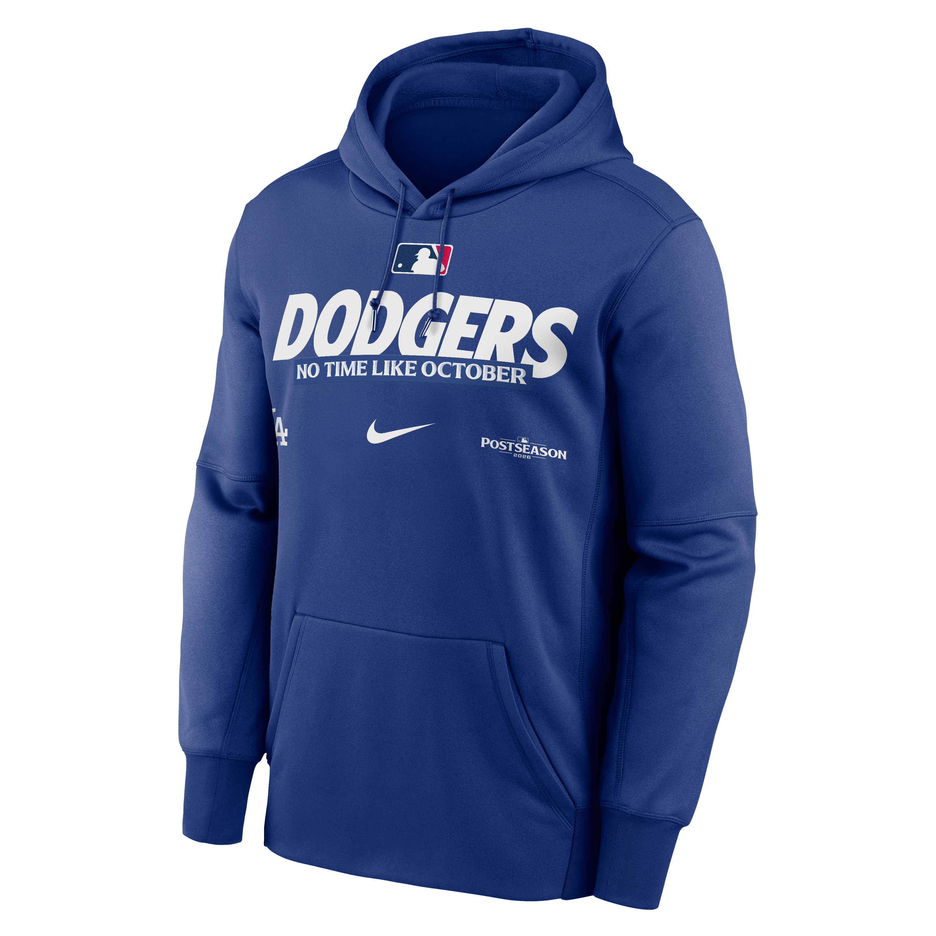 Men's Nike Royal Los Angeles Dodgers 2026 MLB Postseason Authentic Collection Therma Fleece Hoodie