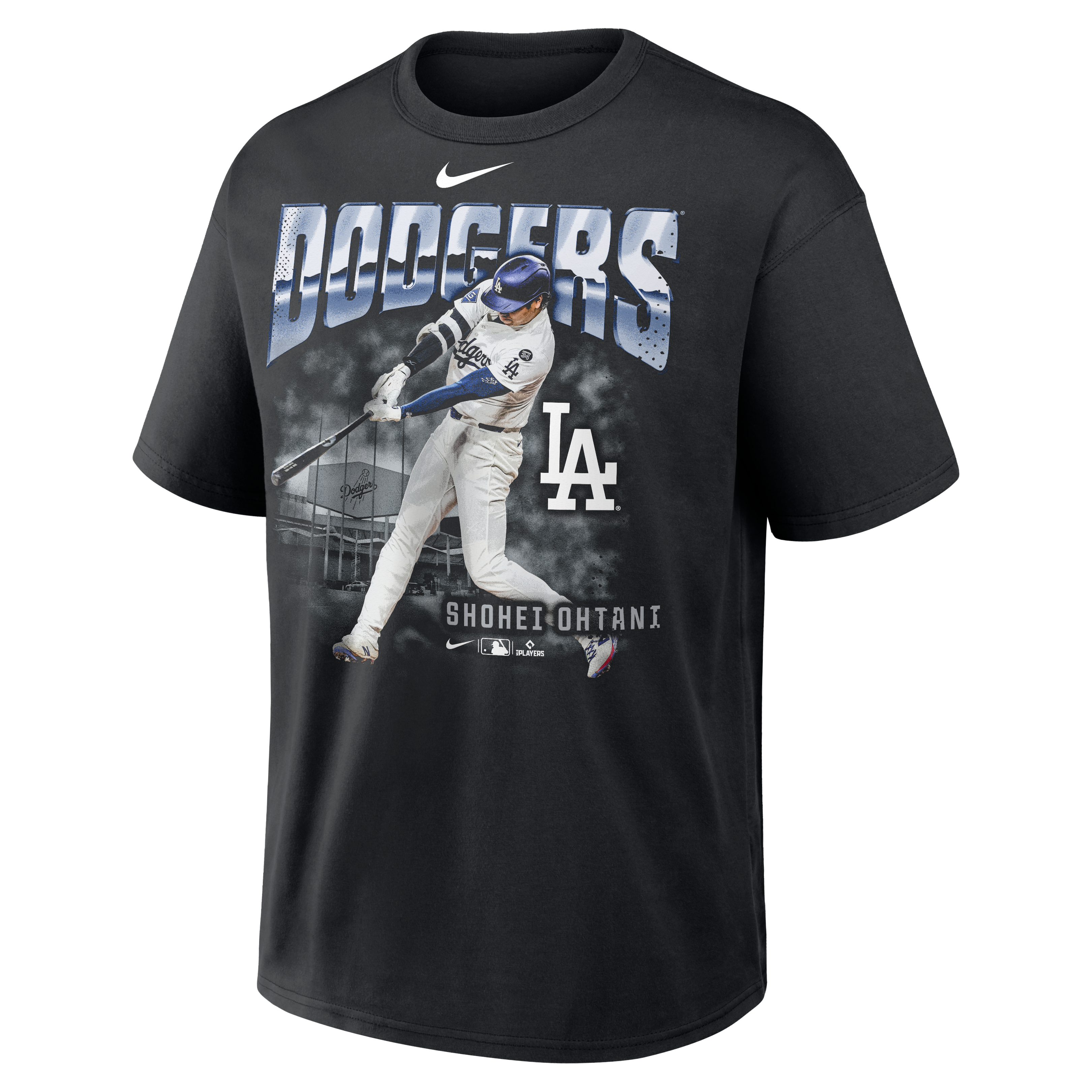 Men's Nike Shohei Ohtani Black Los Angeles Dodgers Enlarged Player Graphic Max90 Heavyweight T-Shirt