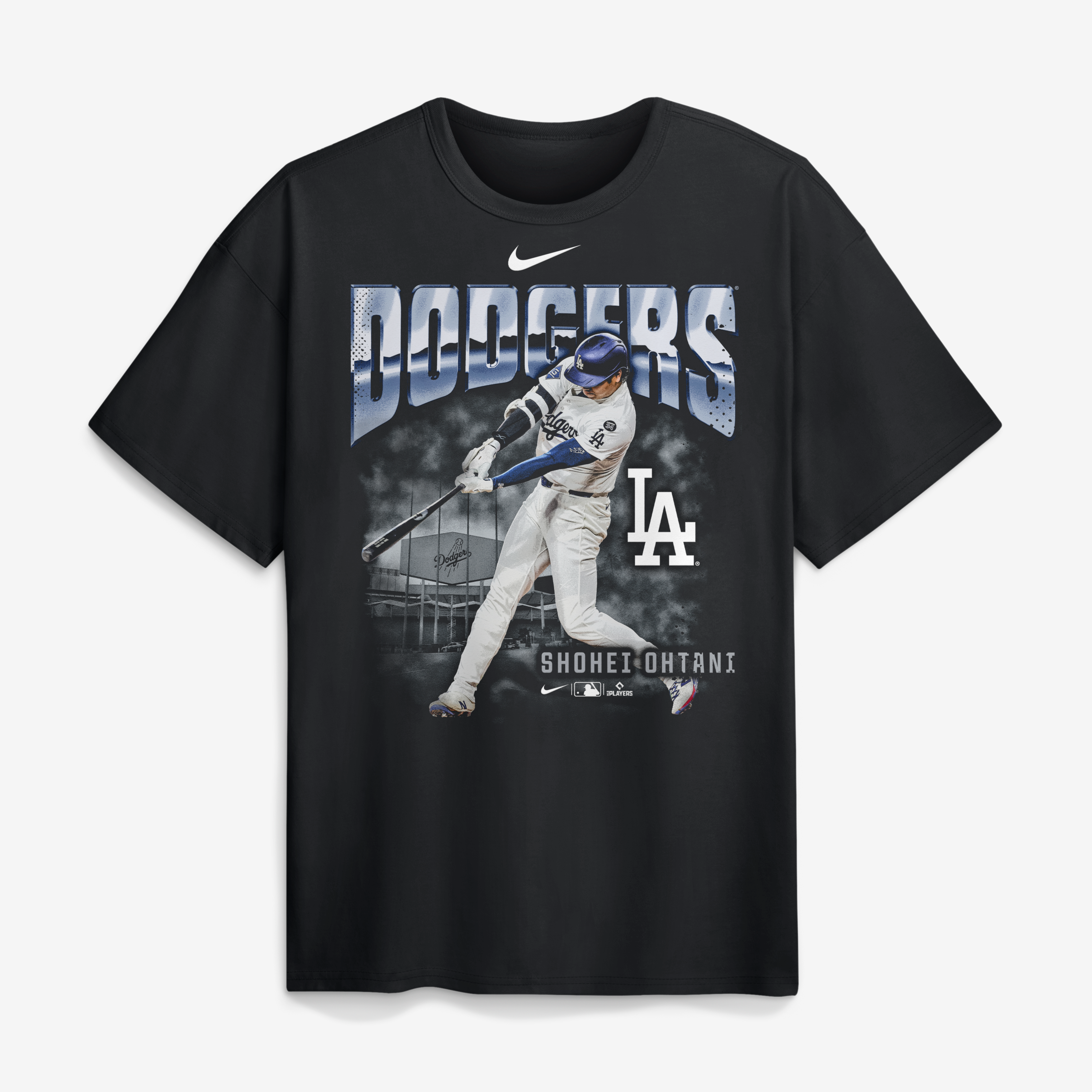 Men's Nike Shohei Ohtani Black Los Angeles Dodgers Enlarged Player Graphic Max90 Heavyweight T-Shirt
