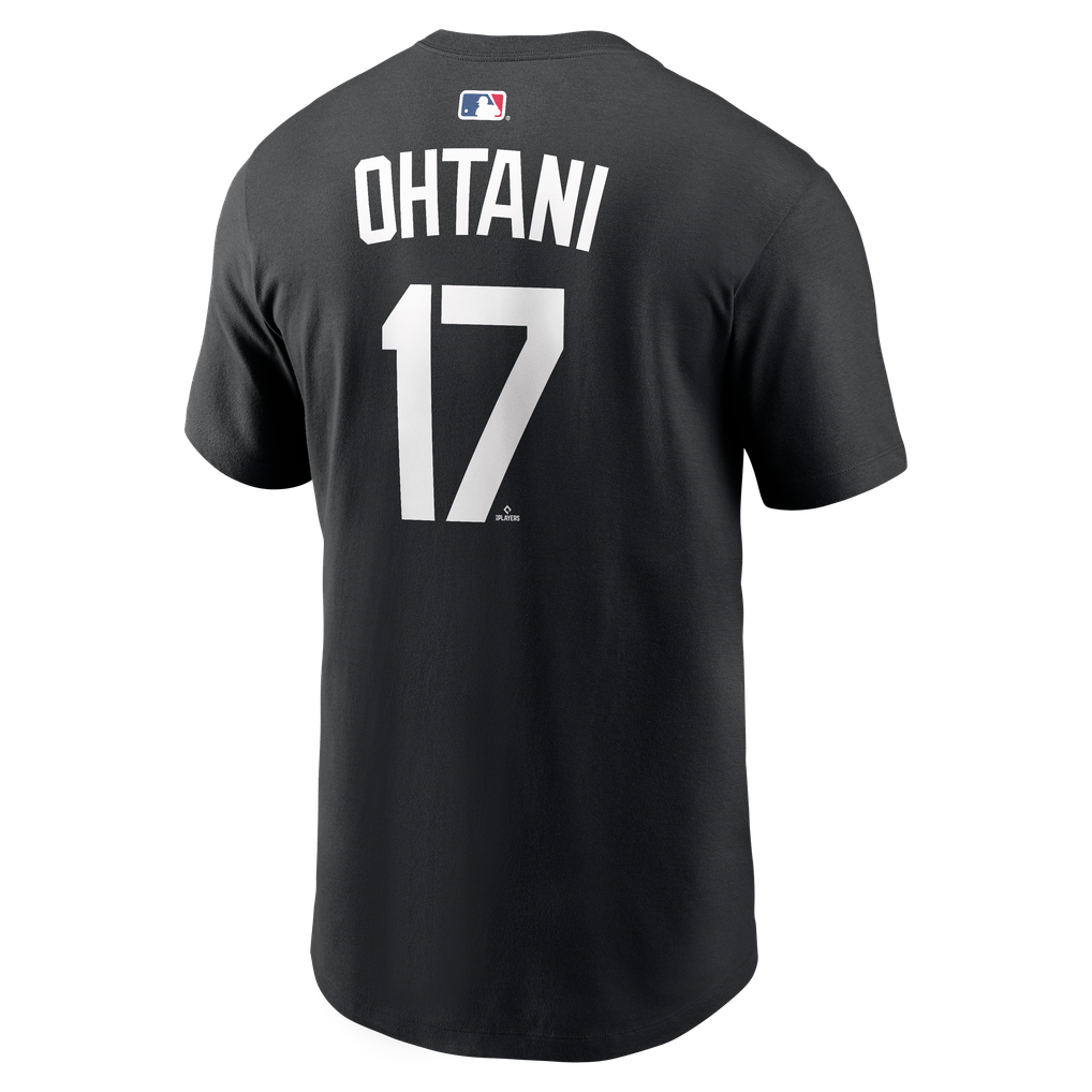 メンズ Nike 大谷翔平 ブラック ロサンゼルス・ドジャース Name 