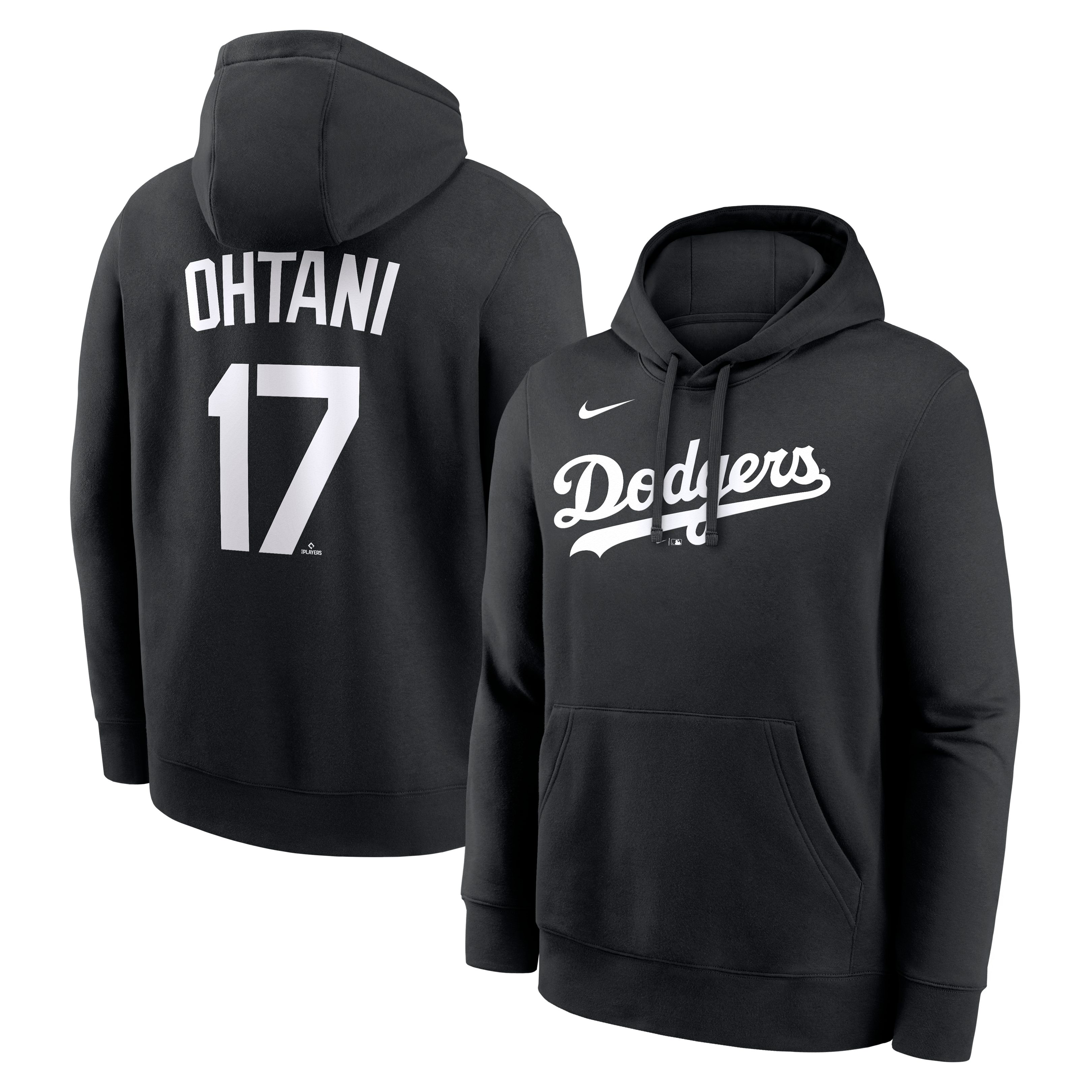 Men's Nike Shohei Ohtani Black Los Angeles Dodgers Player Name & Number Club Pullover Hoodie