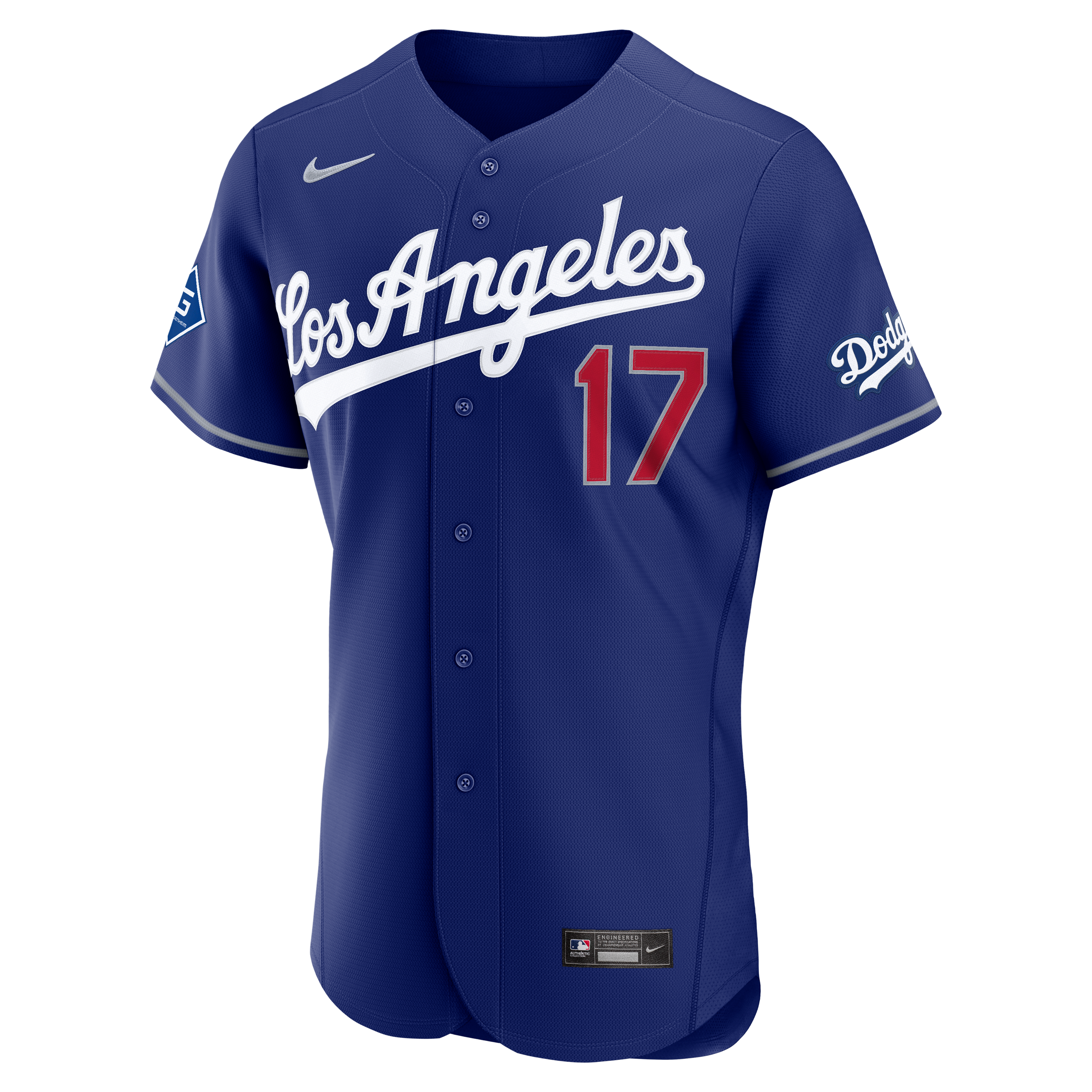 Men's Nike Shohei Ohtani Royal Los Angeles Dodgers Alternate Authentic Sponsor Patch Jersey