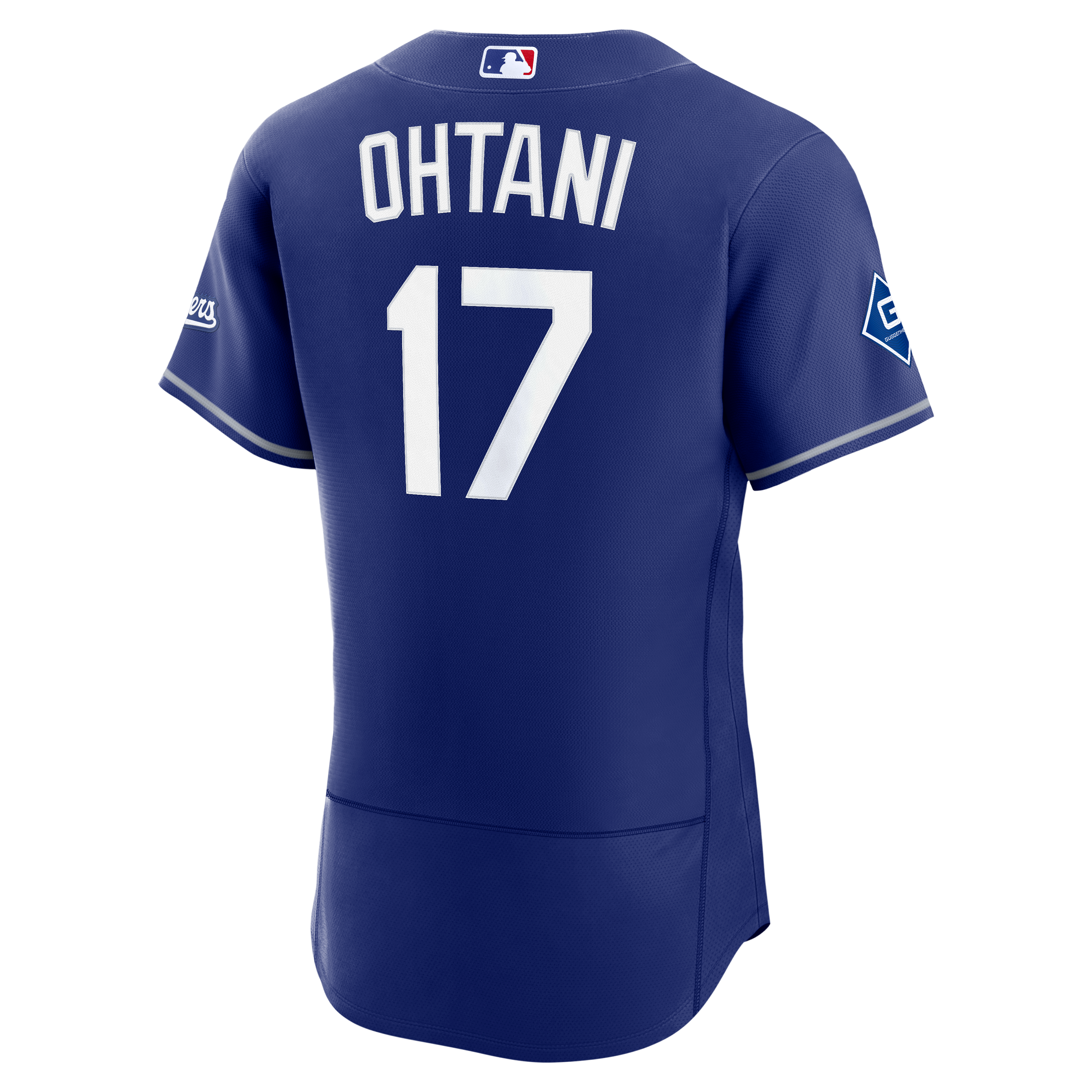 Men's Nike Shohei Ohtani Royal Los Angeles Dodgers Alternate Authentic Sponsor Patch Jersey