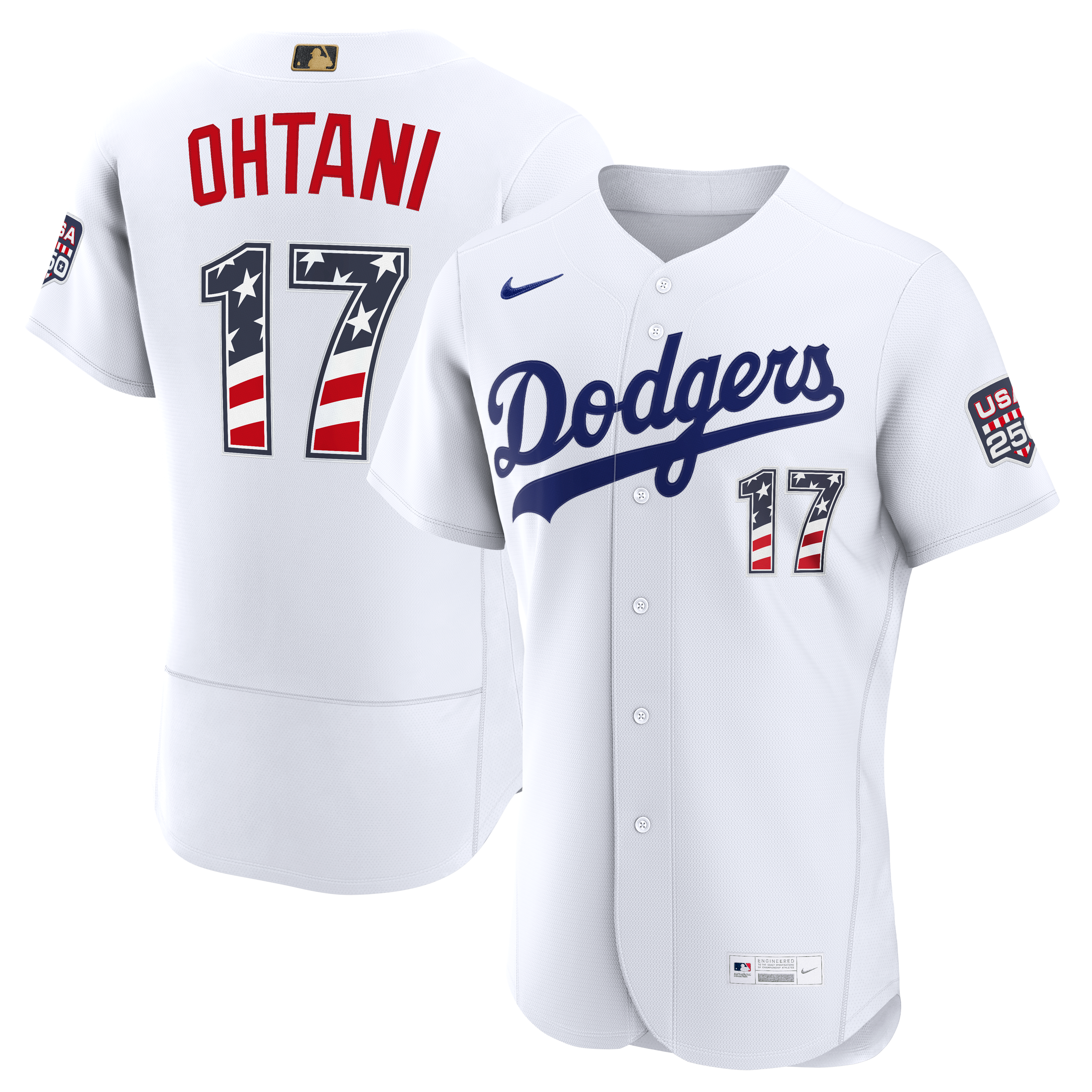 メンズ ナイキ 大谷翔平 ホワイト ロサンゼルス・ドジャース USA 250 7 