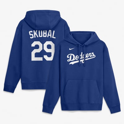 Tarik Skubal Los Angeles Dodgers Nike Home Name & Number Club Fleece Hoodie - Royal