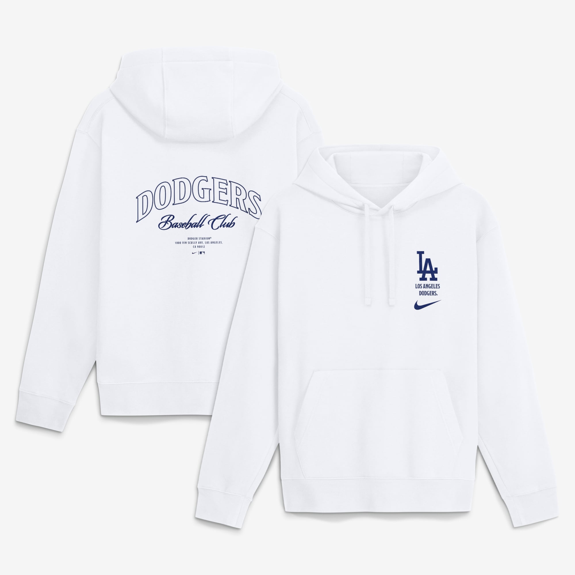 Men's Nike White Los Angeles Dodgers Minimal Club Fleece Hoodie
