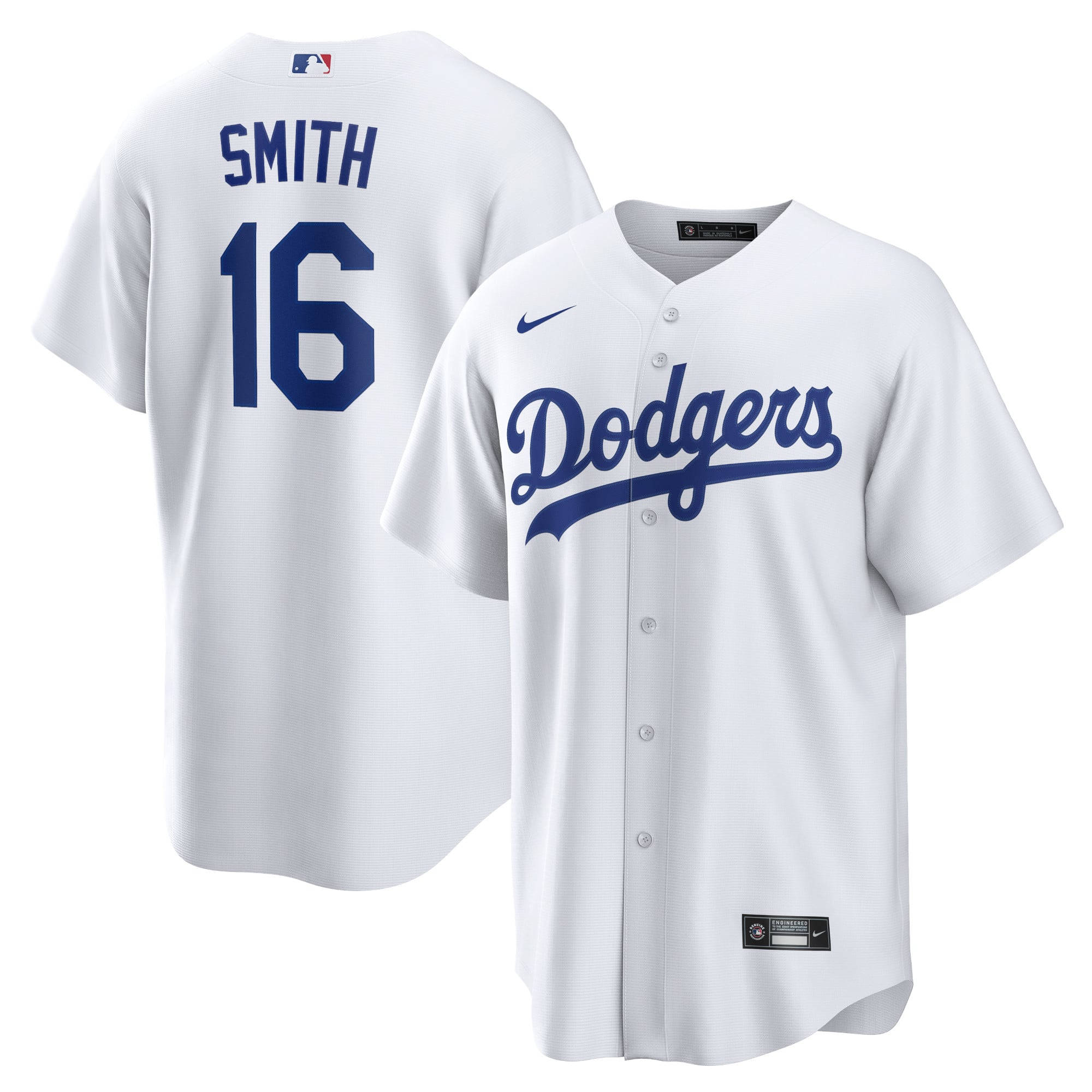 Maillot officiel réplique domicile Nike Will Smith blanc des Los Angeles Dodgers pour homme