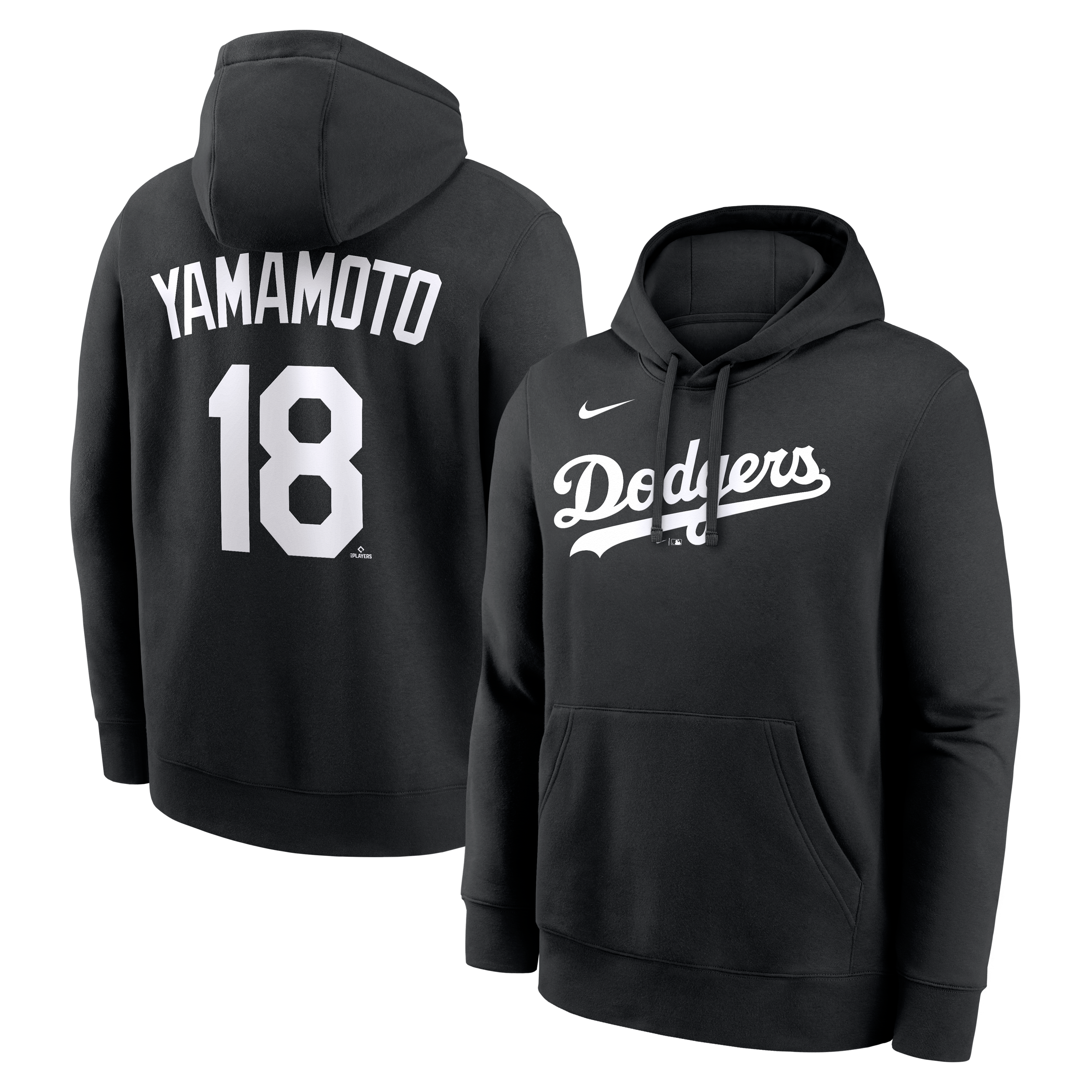 Sweat à capuche en polaire Nike Yoshinobu Yamamoto noir Los Angeles Dodgers Club pour homme
