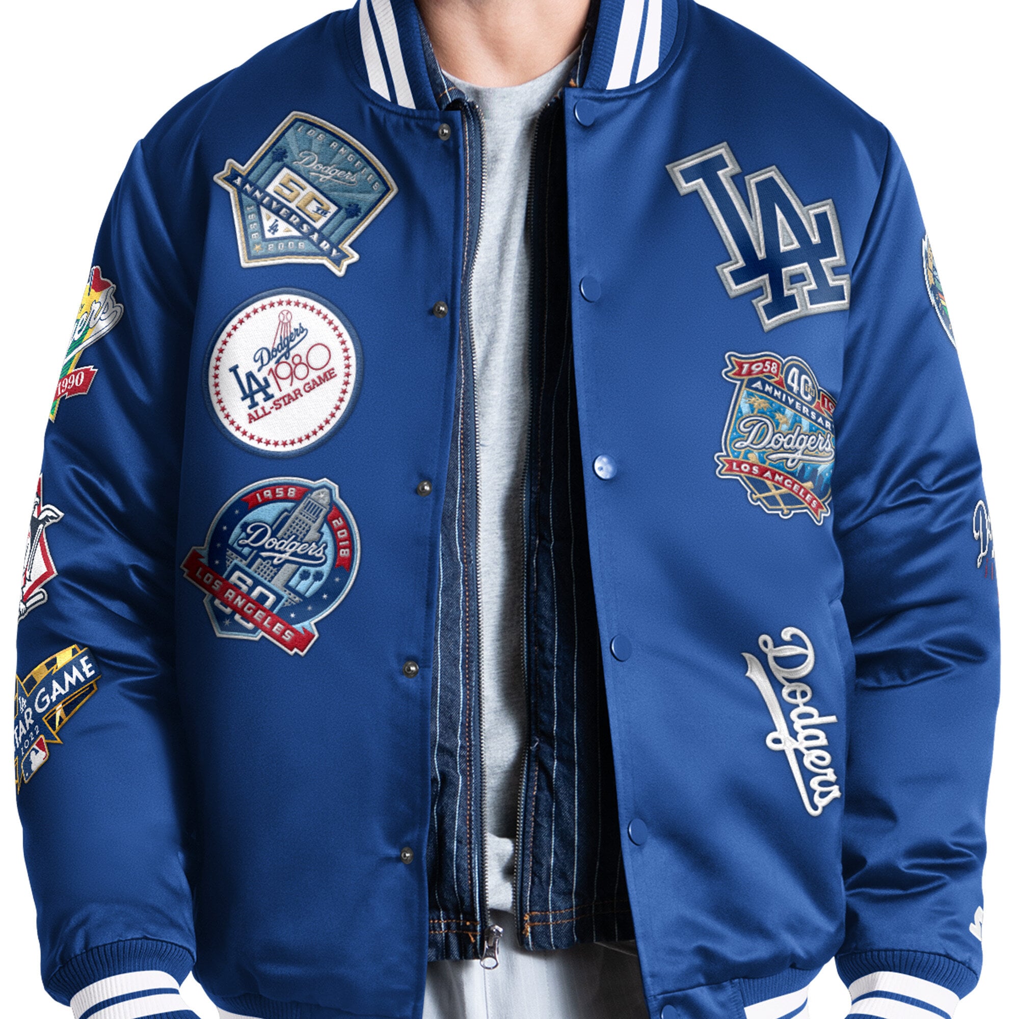 Veste universitaire Starter Royal Los Angeles Dodgers Elite à boutons-pression pour homme
