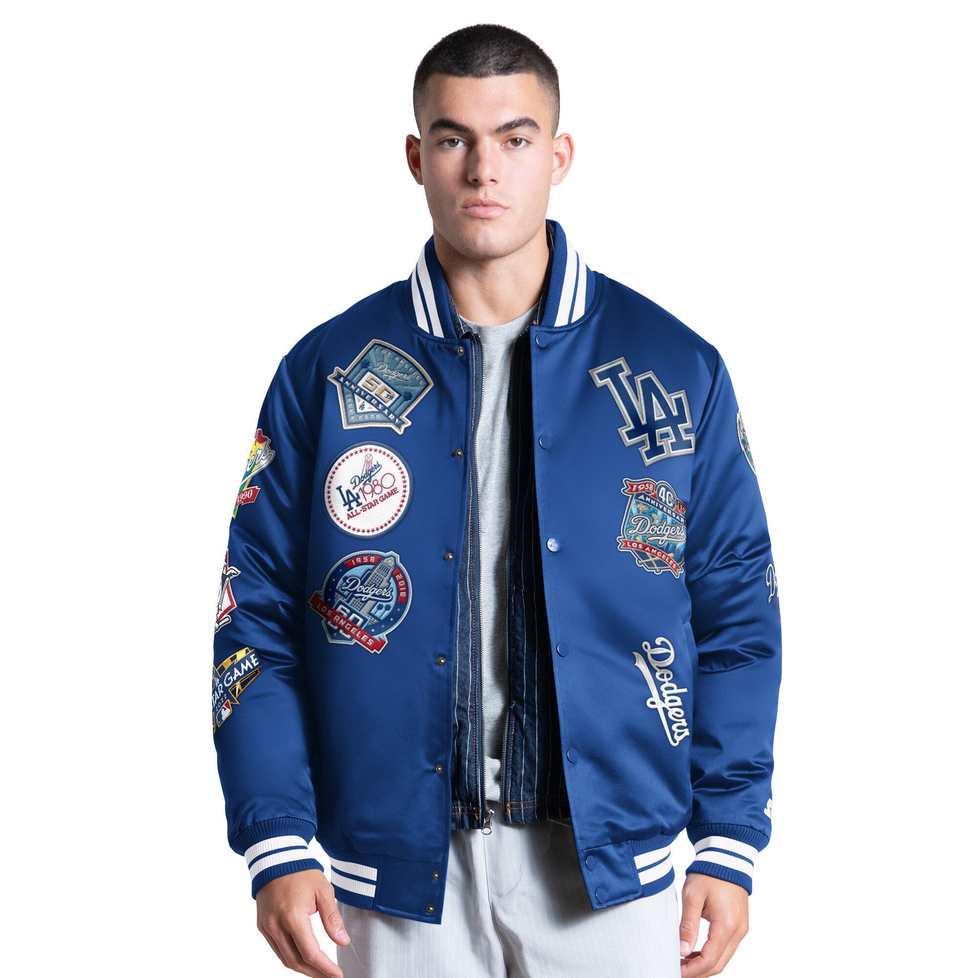 Veste universitaire Starter Royal Los Angeles Dodgers Elite à boutons-pression pour homme