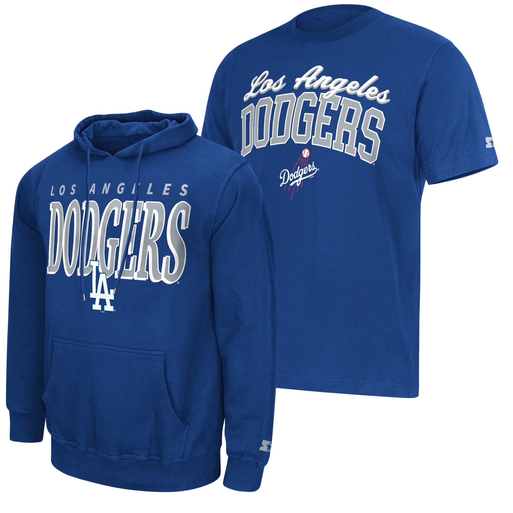 Ensemble sweat à capuche et t-shirt Starter Royal Los Angeles Dodgers pour homme
