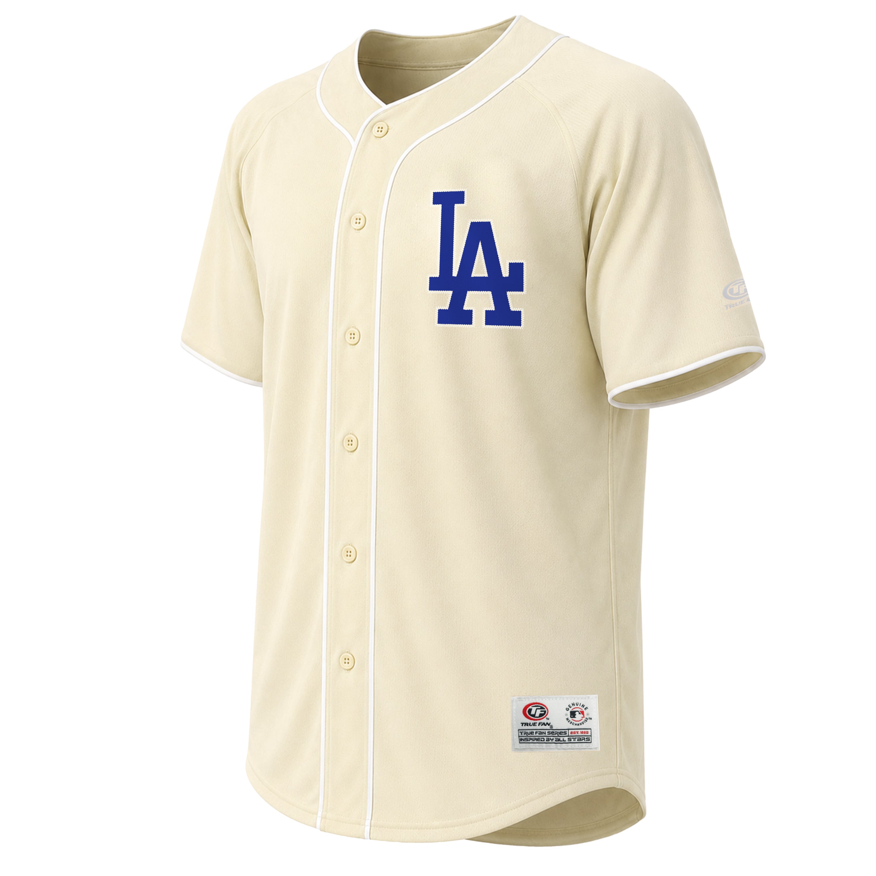 Men's Stitches Cream Los Angeles Dodgers Fashion Jersey