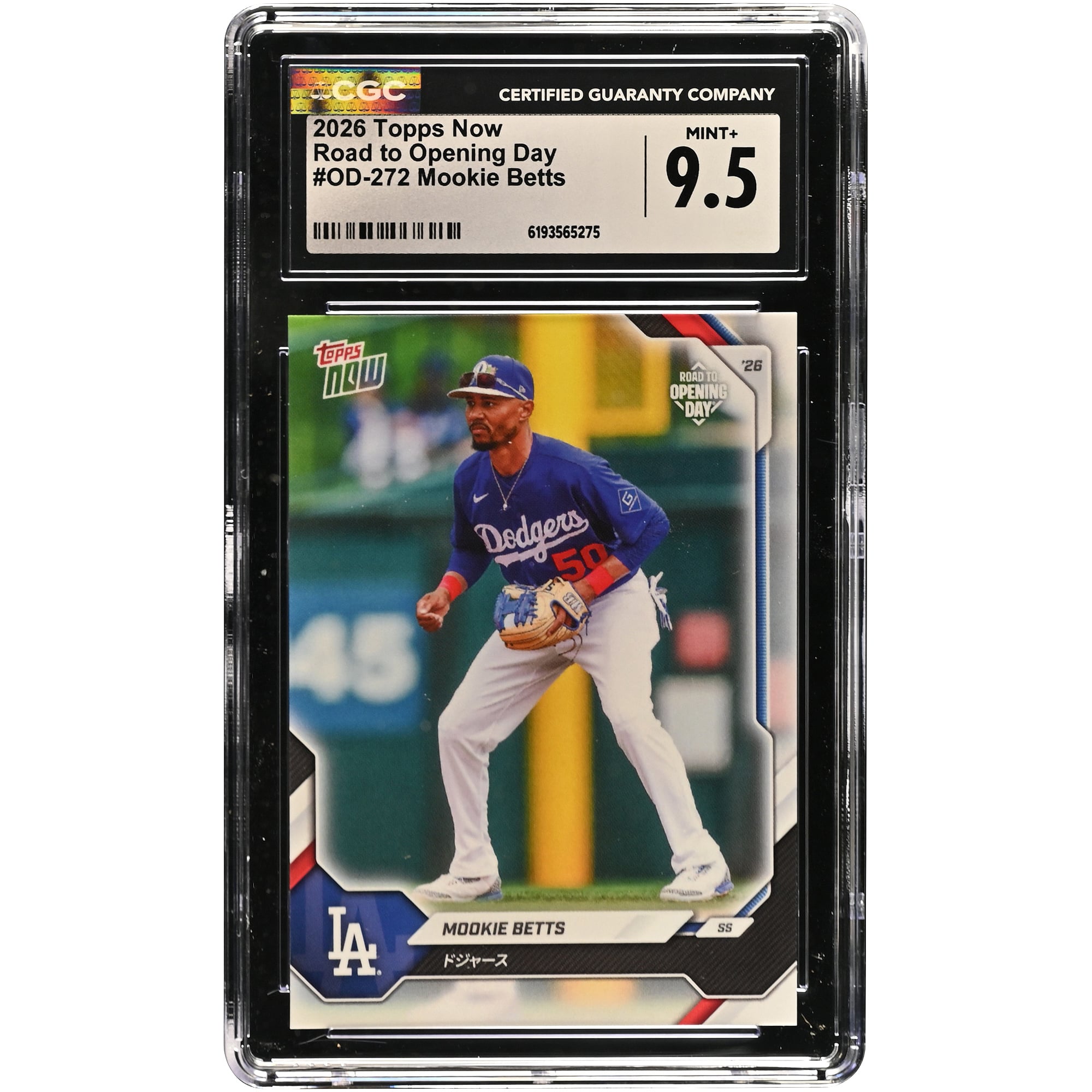 Carte Mookie Betts des Dodgers de Los Angeles 2026 Topps Now Road to Opening Day - Édition Japon #OD-272, authentifiée CGC 9.5