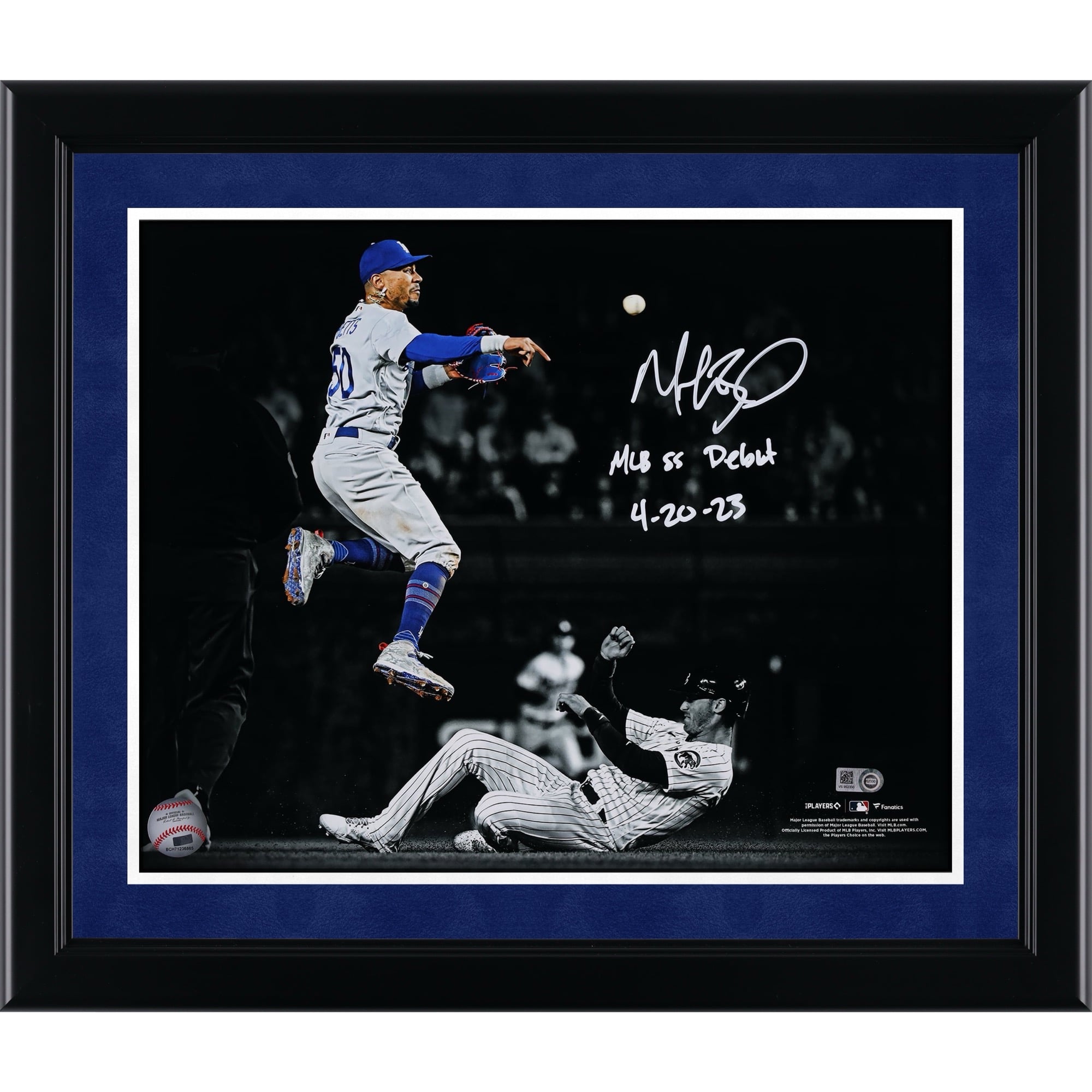 Mookie Betts Los Angeles Dodgers Autographed 11" x 14" Spotlight Photograph with "MLB SS Debut 4-20-23" Inscription