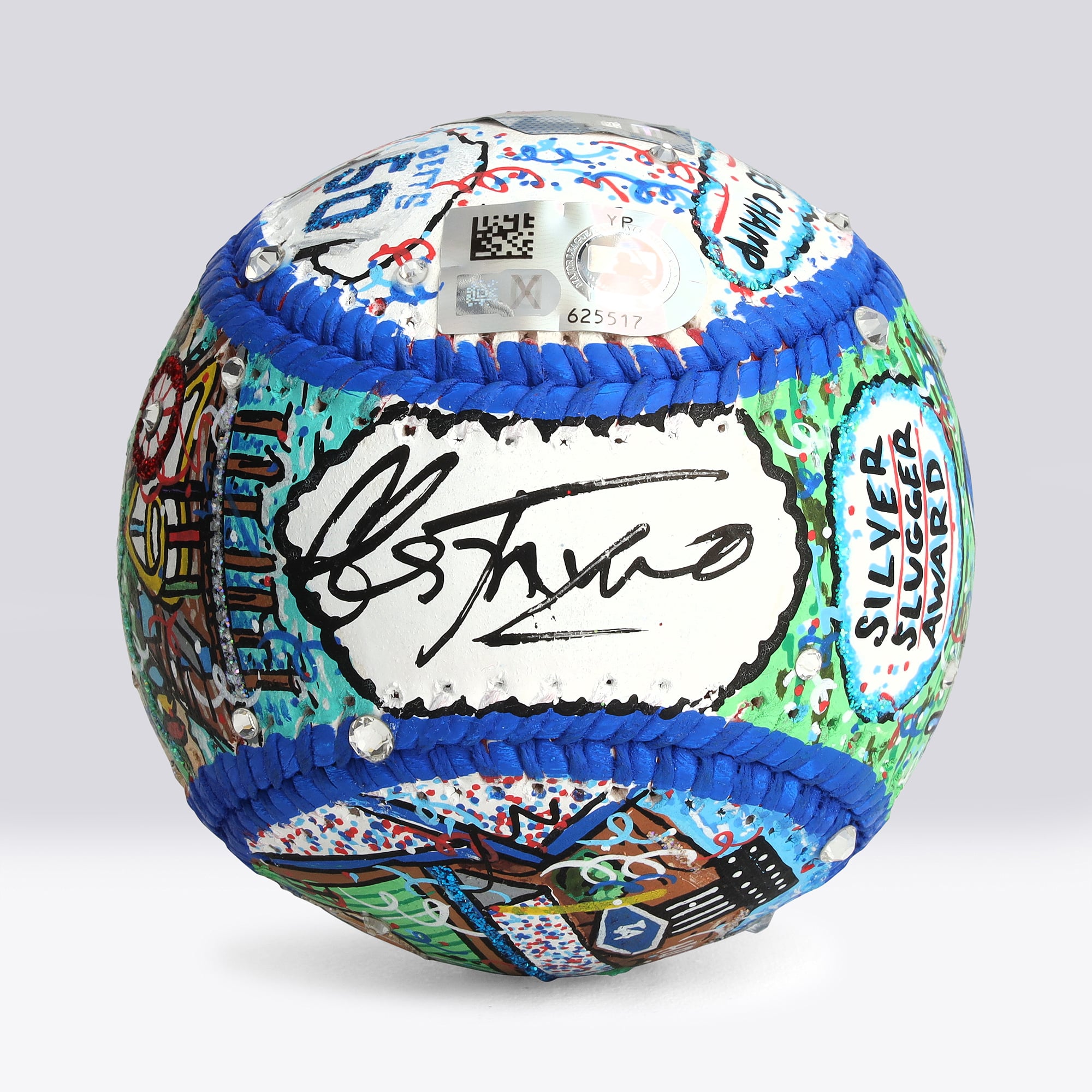 Balle de baseball autographiée par Mookie Betts (Los Angeles Dodgers) avec inscription à son nom complet - Illustration de Charles Fazzino - NF70445973