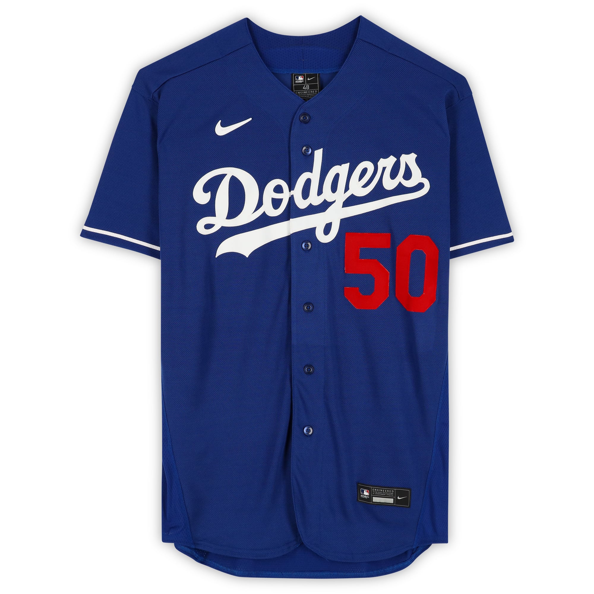 Maillot Nike bleu authentique dédicacé par Mookie Betts des Los Angeles Dodgers - Illustration de David Arrigo - Édition limitée n°1 sur 1 - WN55914271